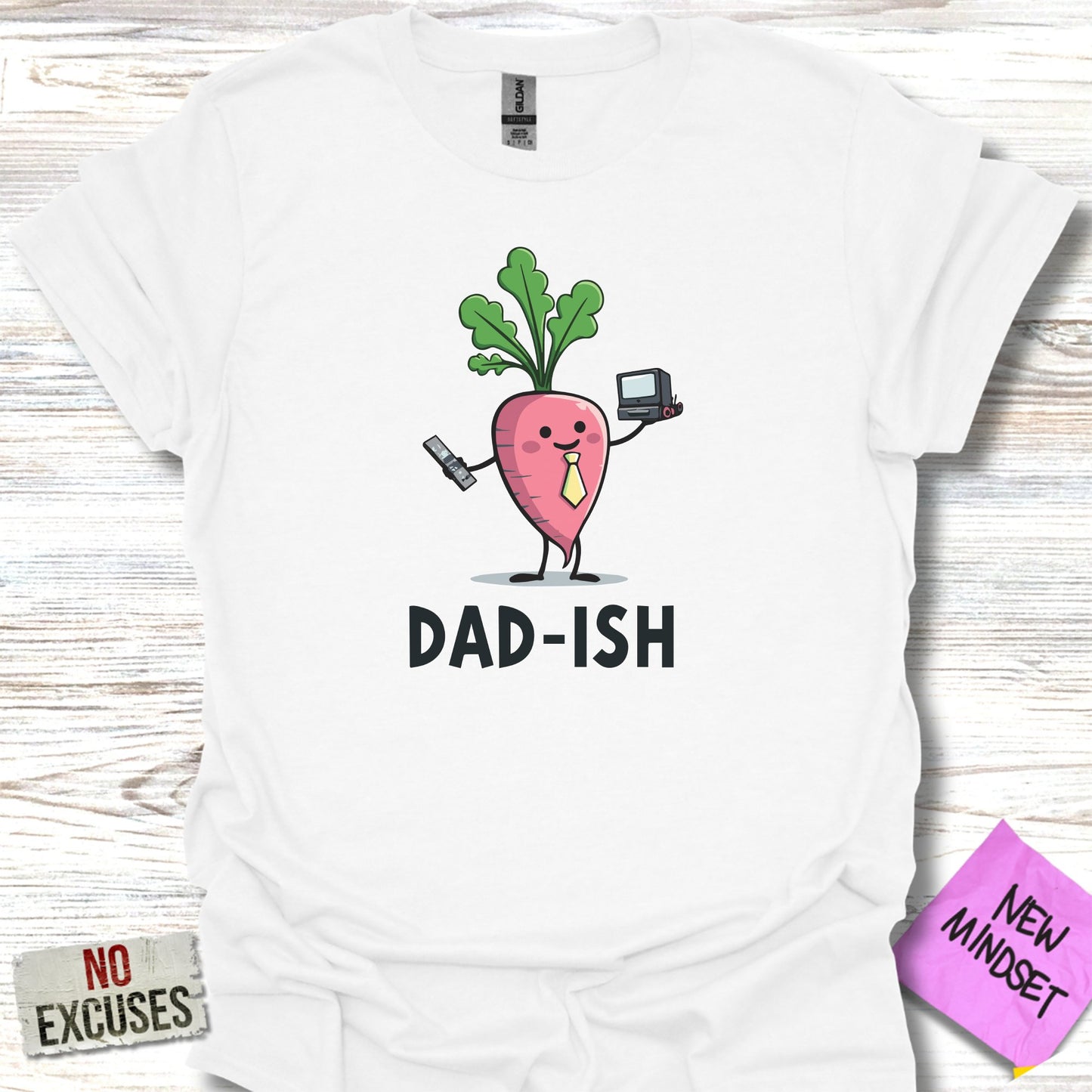 Dad-ish Funny Carrot T-shirt Character with Gadgets product type