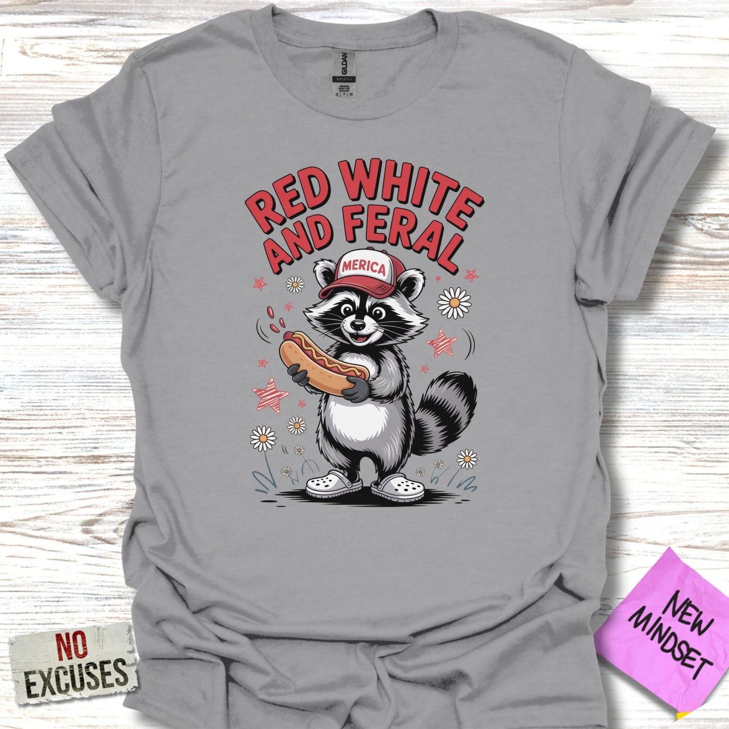 Red White and Feral Graphic Tee Shirt product