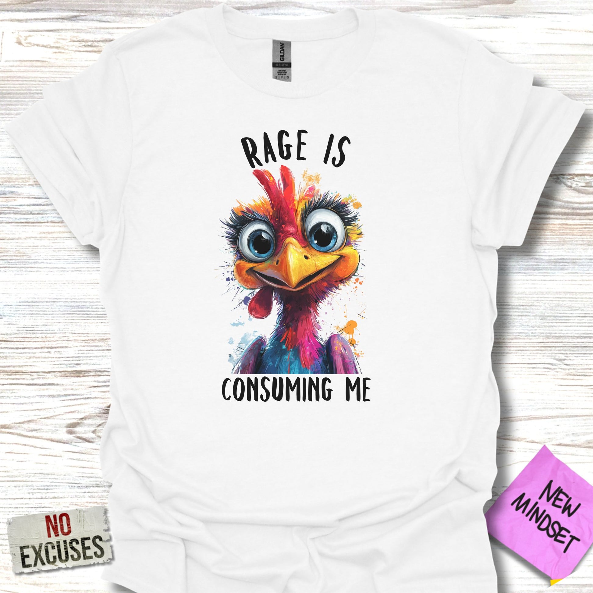 Rage Is Consuming Me Graphic Chicken T-Shirt product type