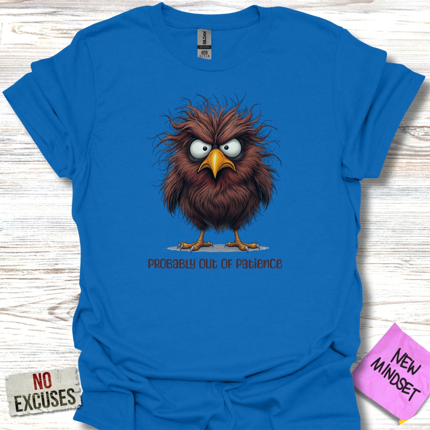 Angry Bird Probably Out of Patience Blue T-Shirt product