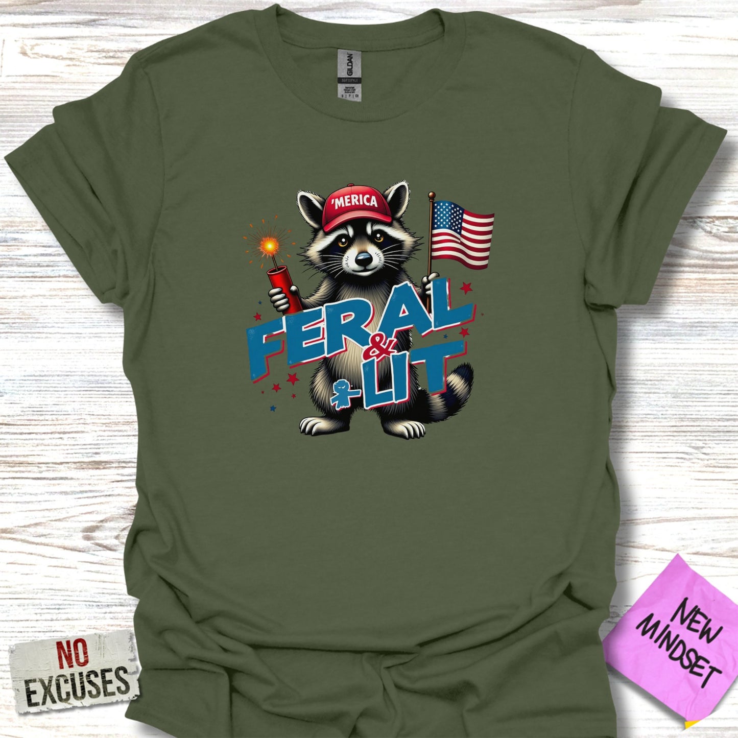 Merica Feral And Lit Raccoon Graphic T-Shirt product
