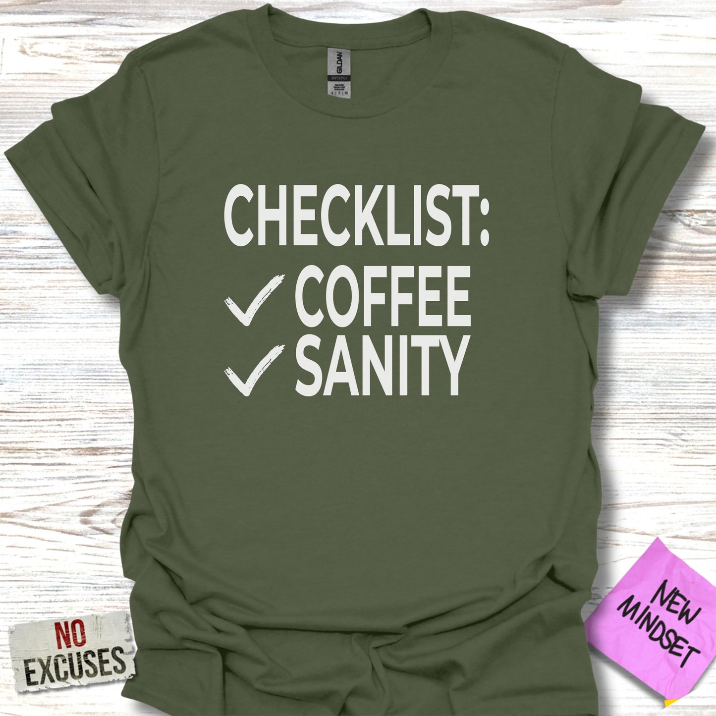 Checklist Coffee Sanity Graphic Tee Shirt product