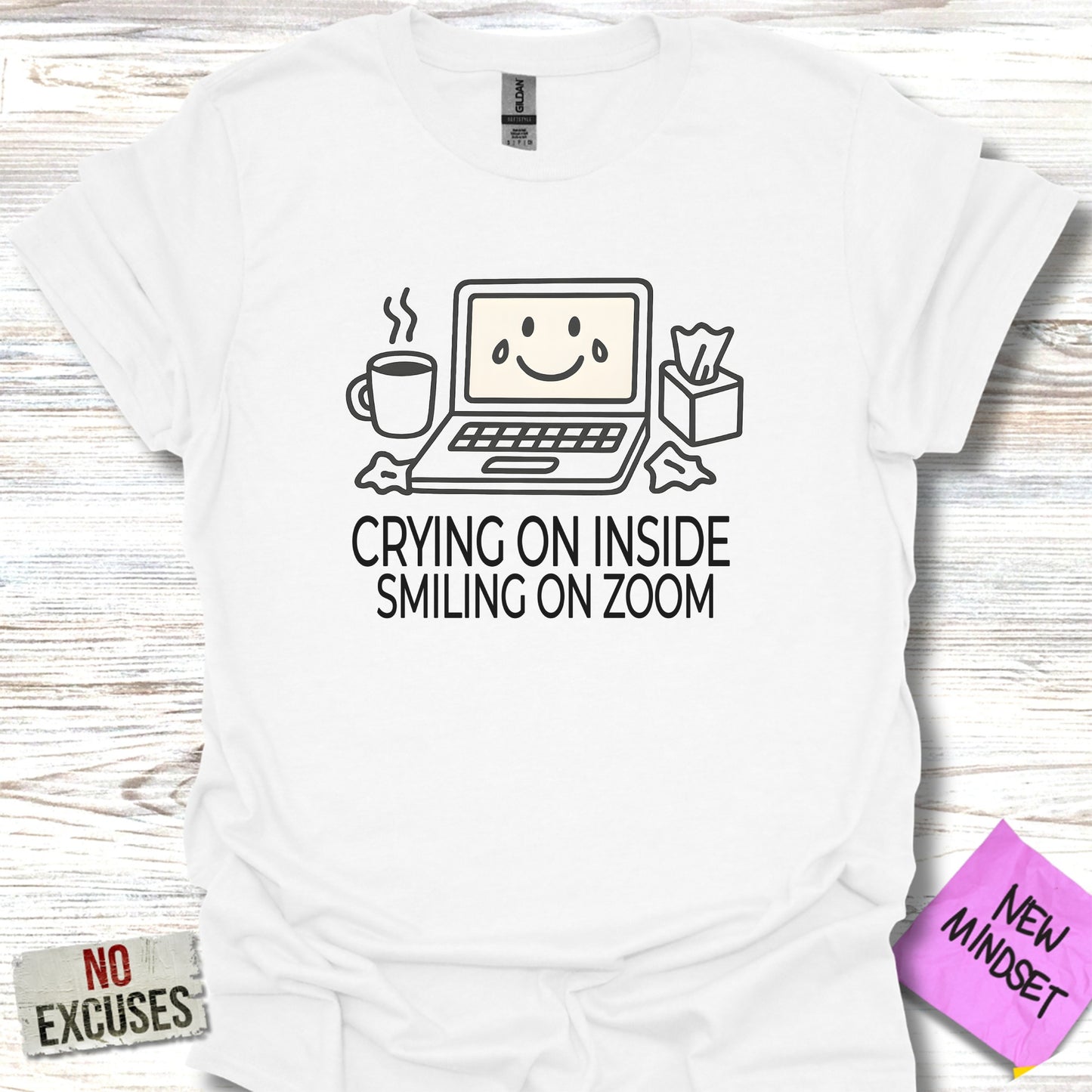 Crying On Inside Smiling On Zoom Graphic Tee product
