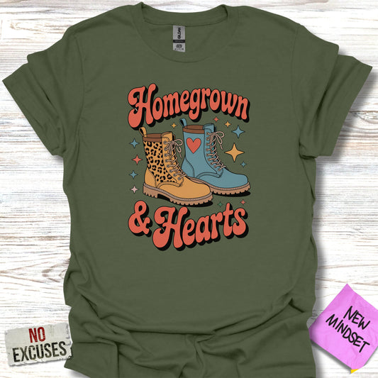 Homegrown and Hearts Retro Graphic Tee Shirt product