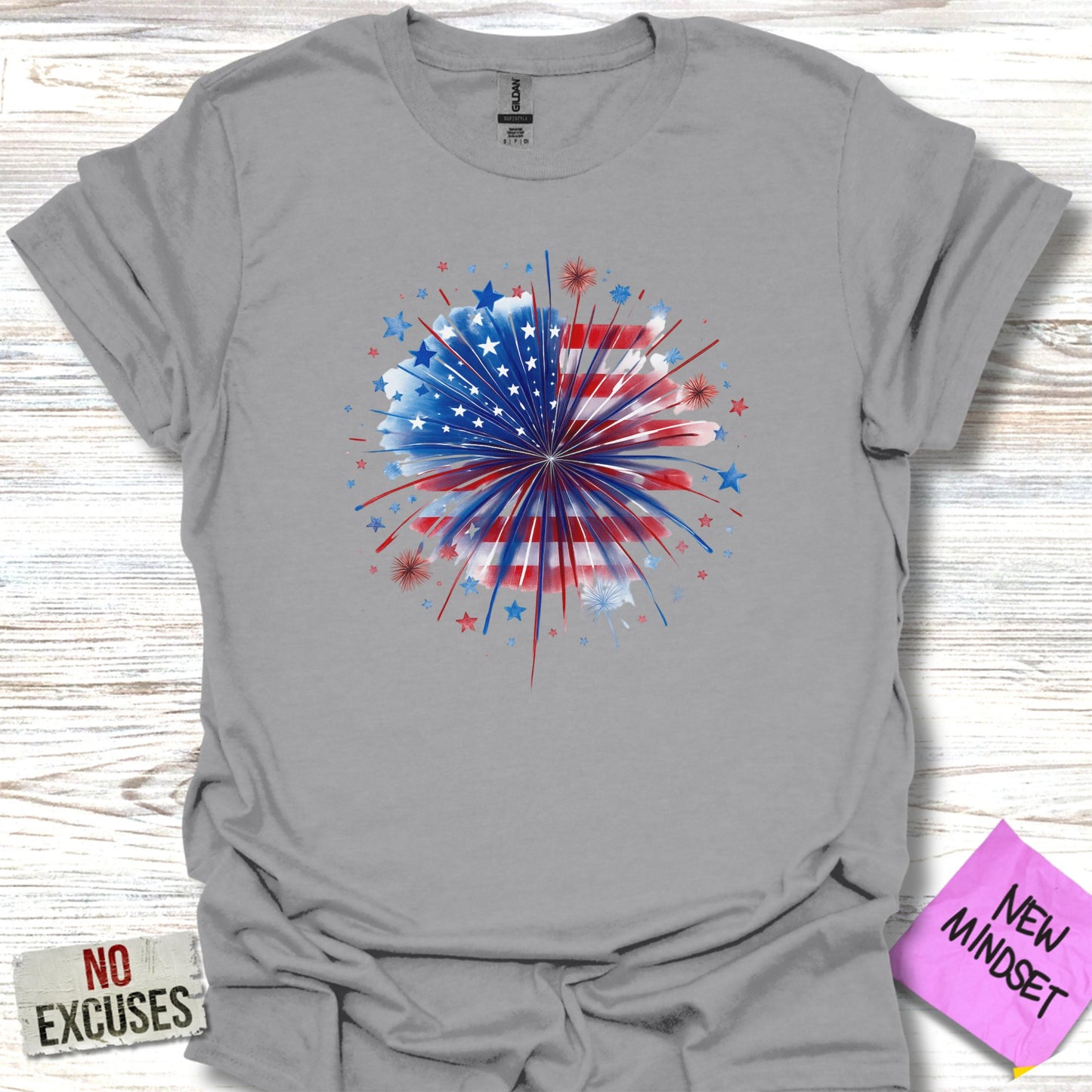 American Flag Firework Graphic T-Shirt product type