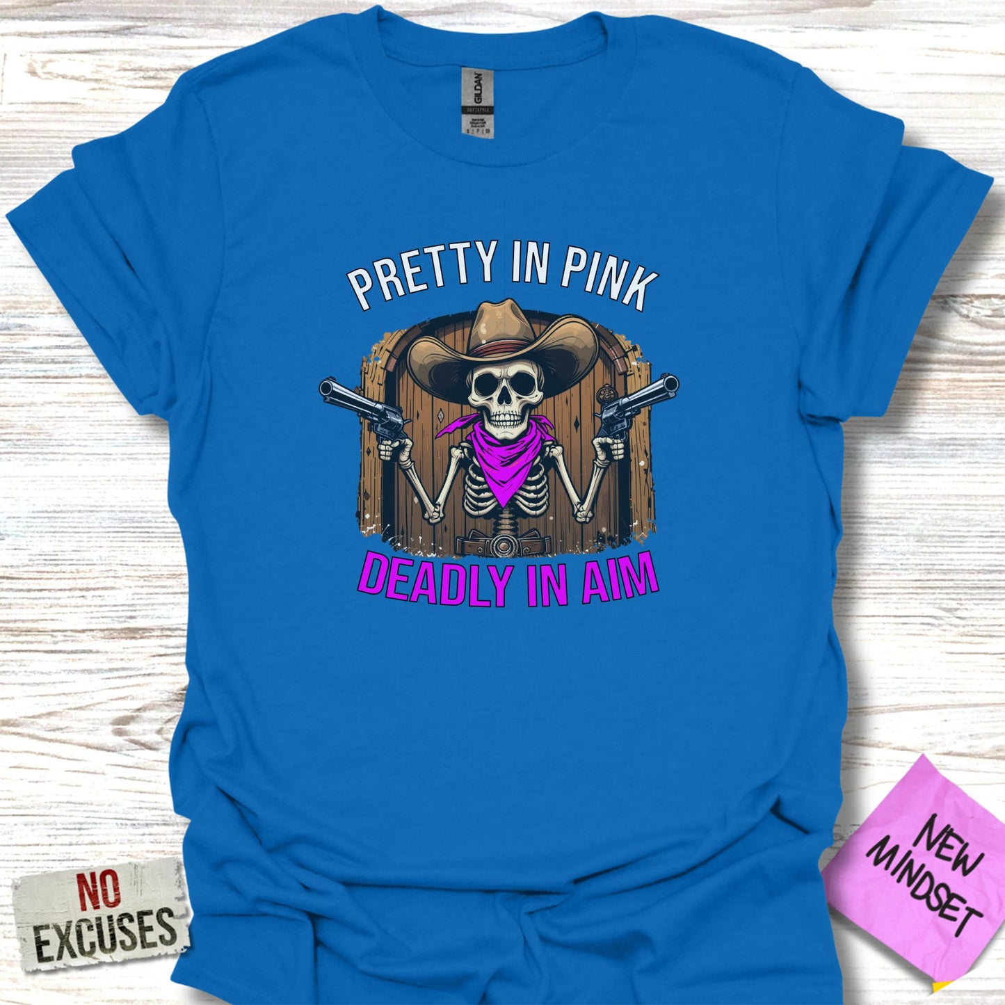 Pretty in Pink Deadly in Aim Cowboy T-Shirt product