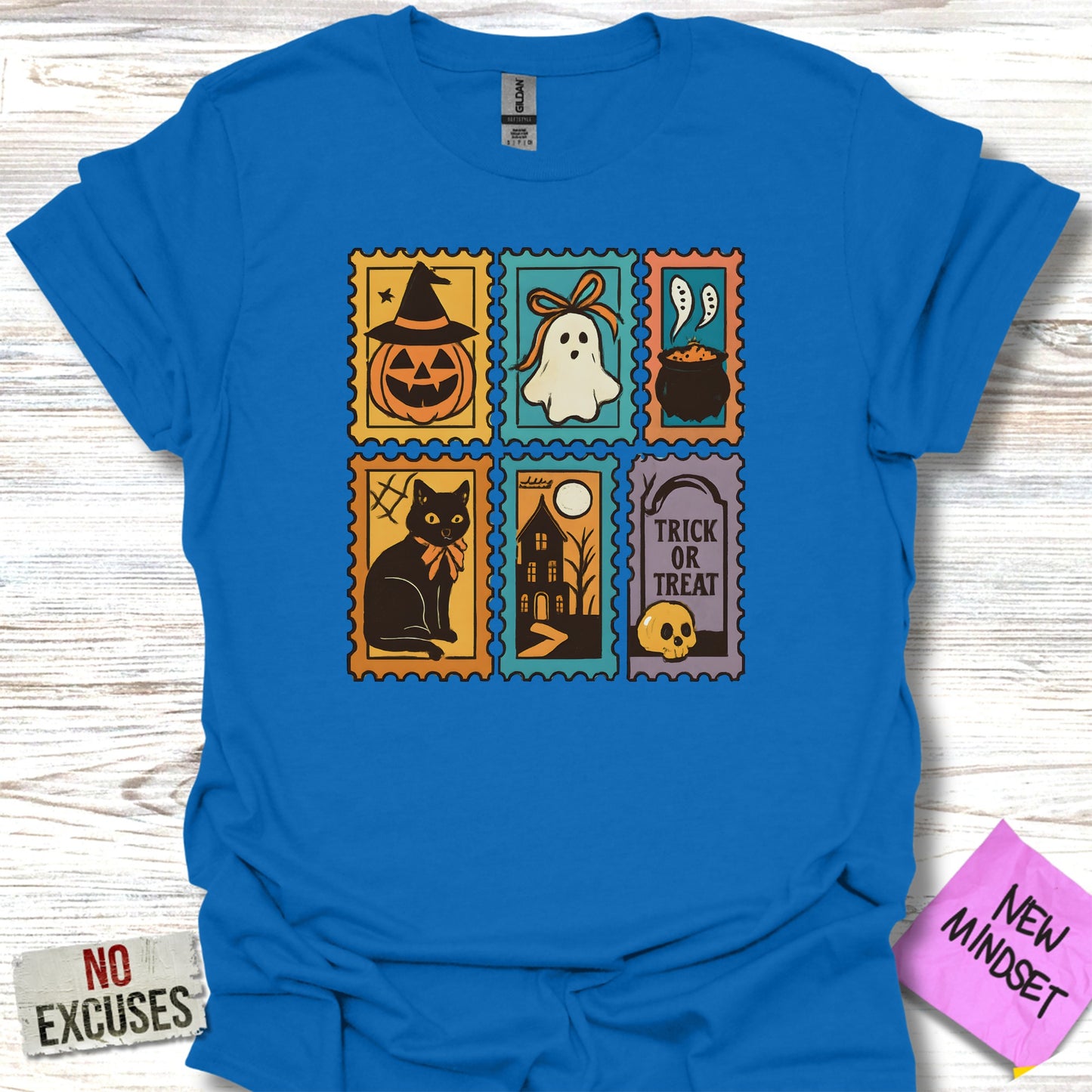 Halloween Themed Stamps Blue T-Shirt product type