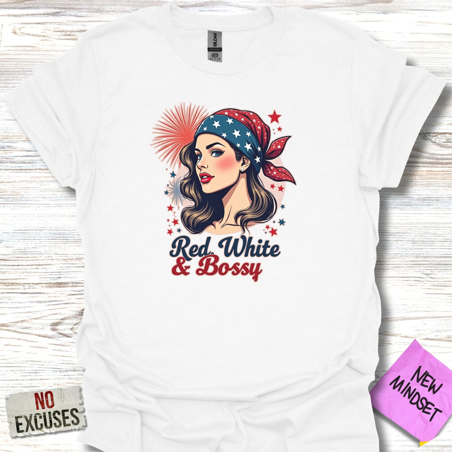 Red White and Bossy Graphic T-Shirt product
