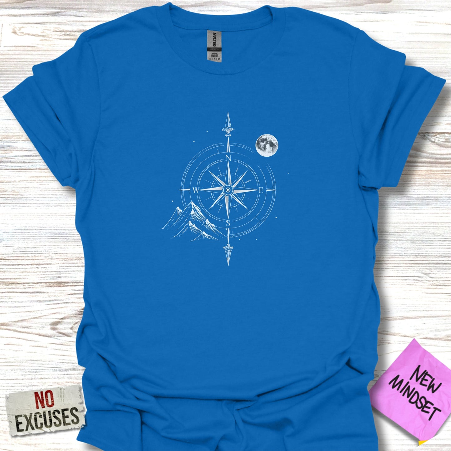 Compass Moon and Mountains Design Shirt product