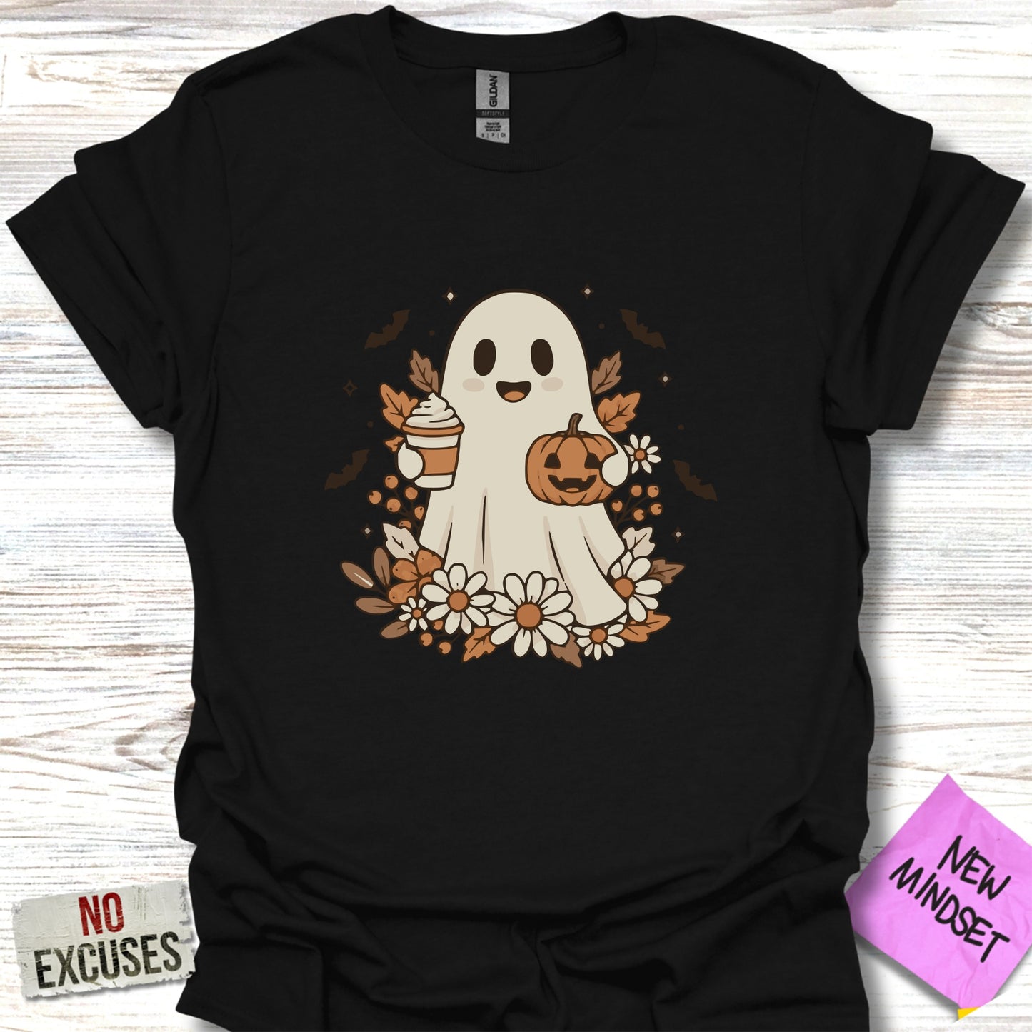Cute Halloween Ghost Autumn Floral T-Shirt product