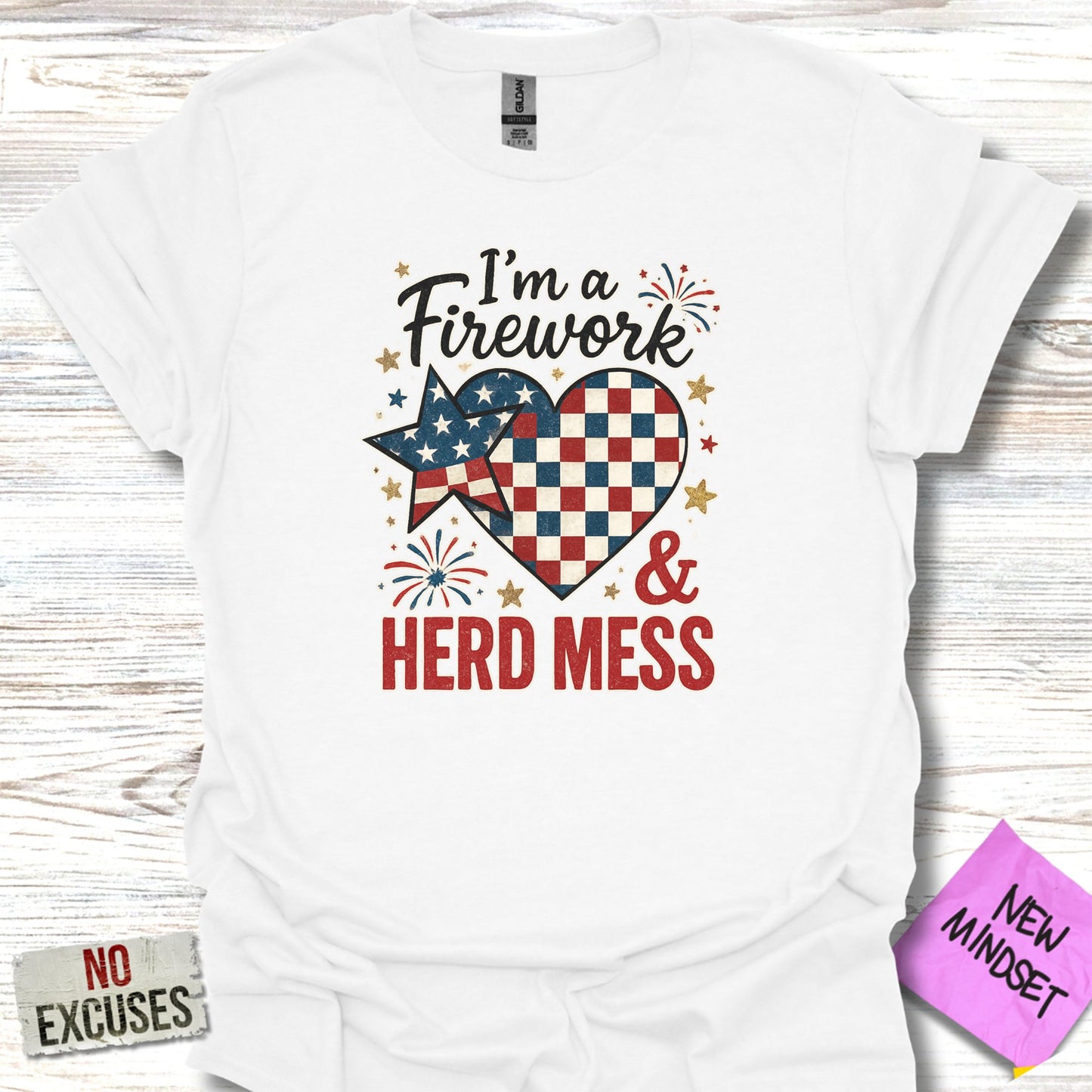 I'm a Firework and Herd Mess Graphic Tee product