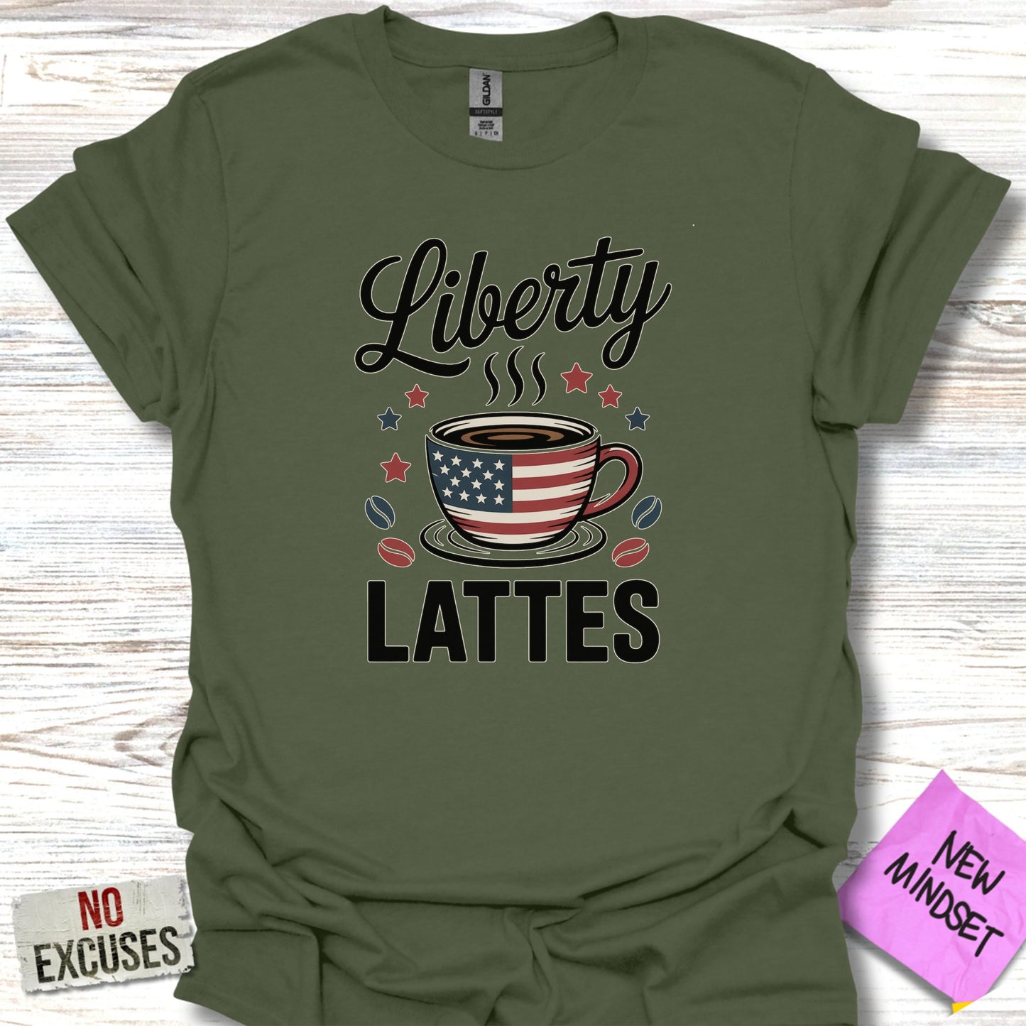 Liberty Lattes Graphic Design T-Shirt product type