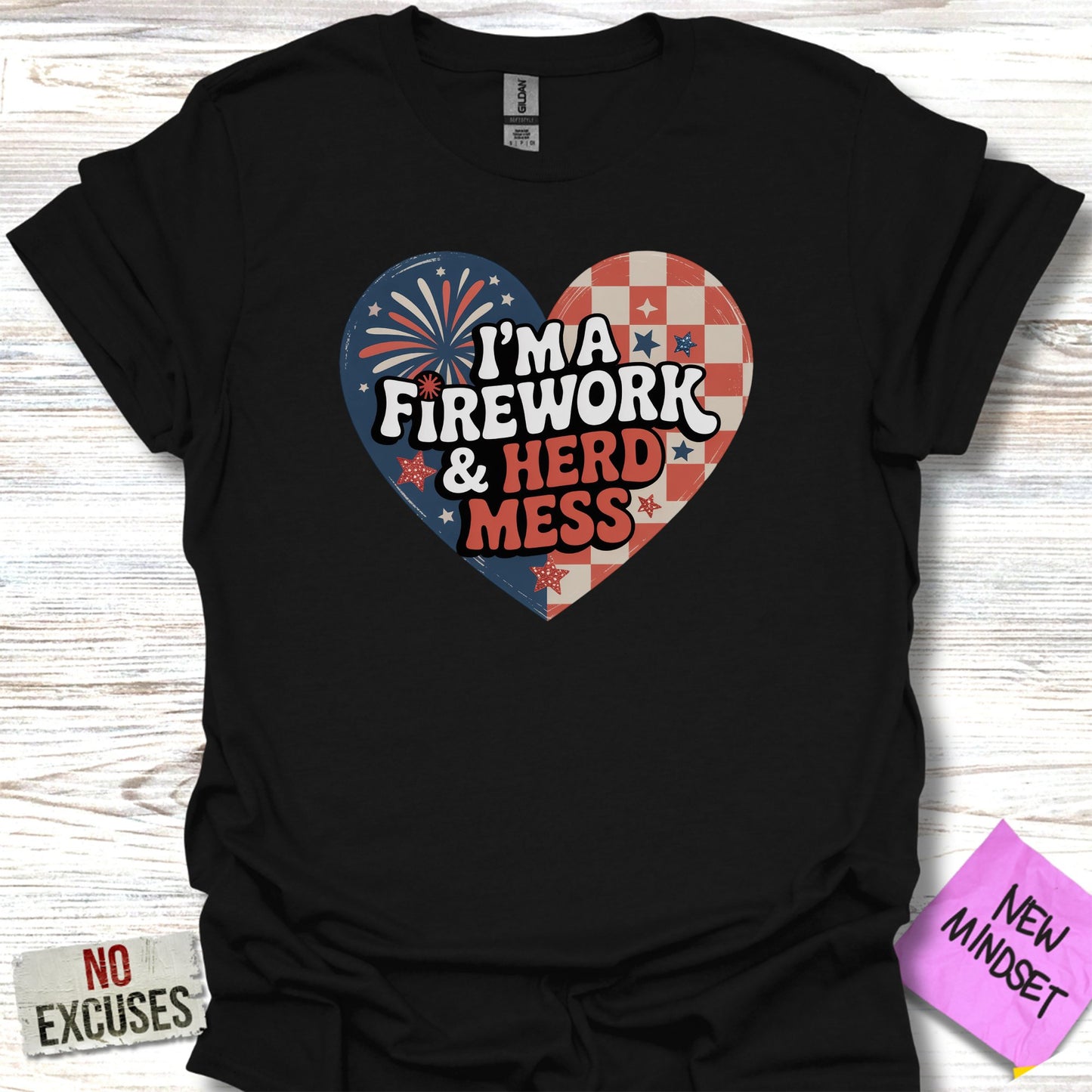I'm a Firework & Herd Mess Heart Design Shirt Product