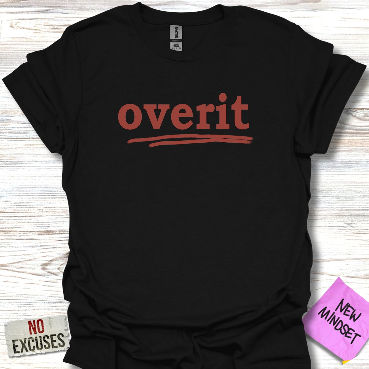 overit with underlined text graphic t-shirt product type