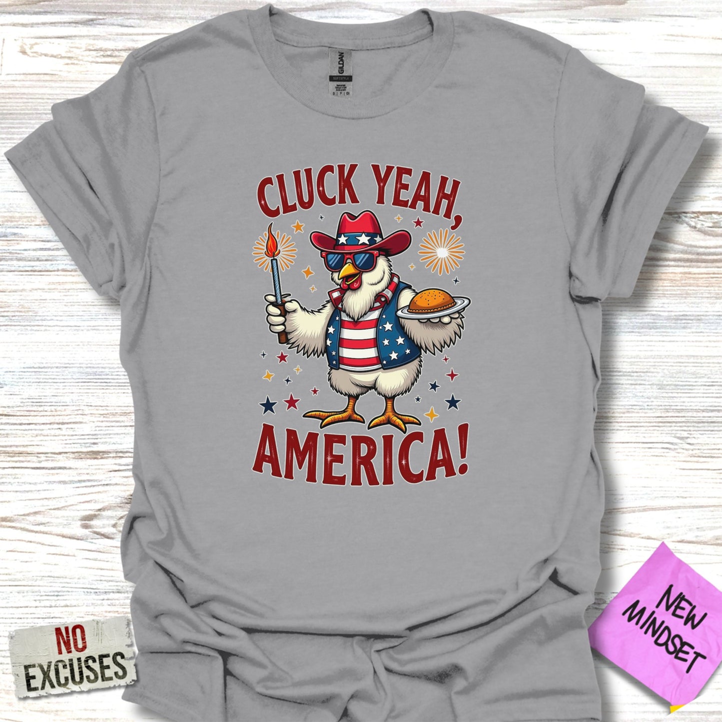 Patriotic Cluck Yeah America Chicken T-Shirt product