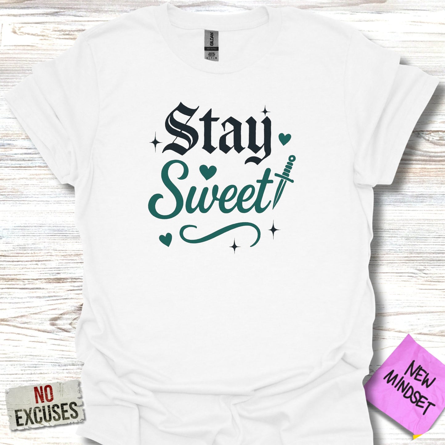 Stay Sweet Heart Sword Graphic T-shirt product type