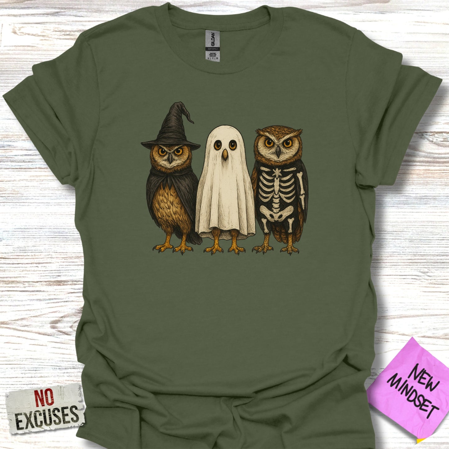 Halloween Owls Trio Graphic Tee product type