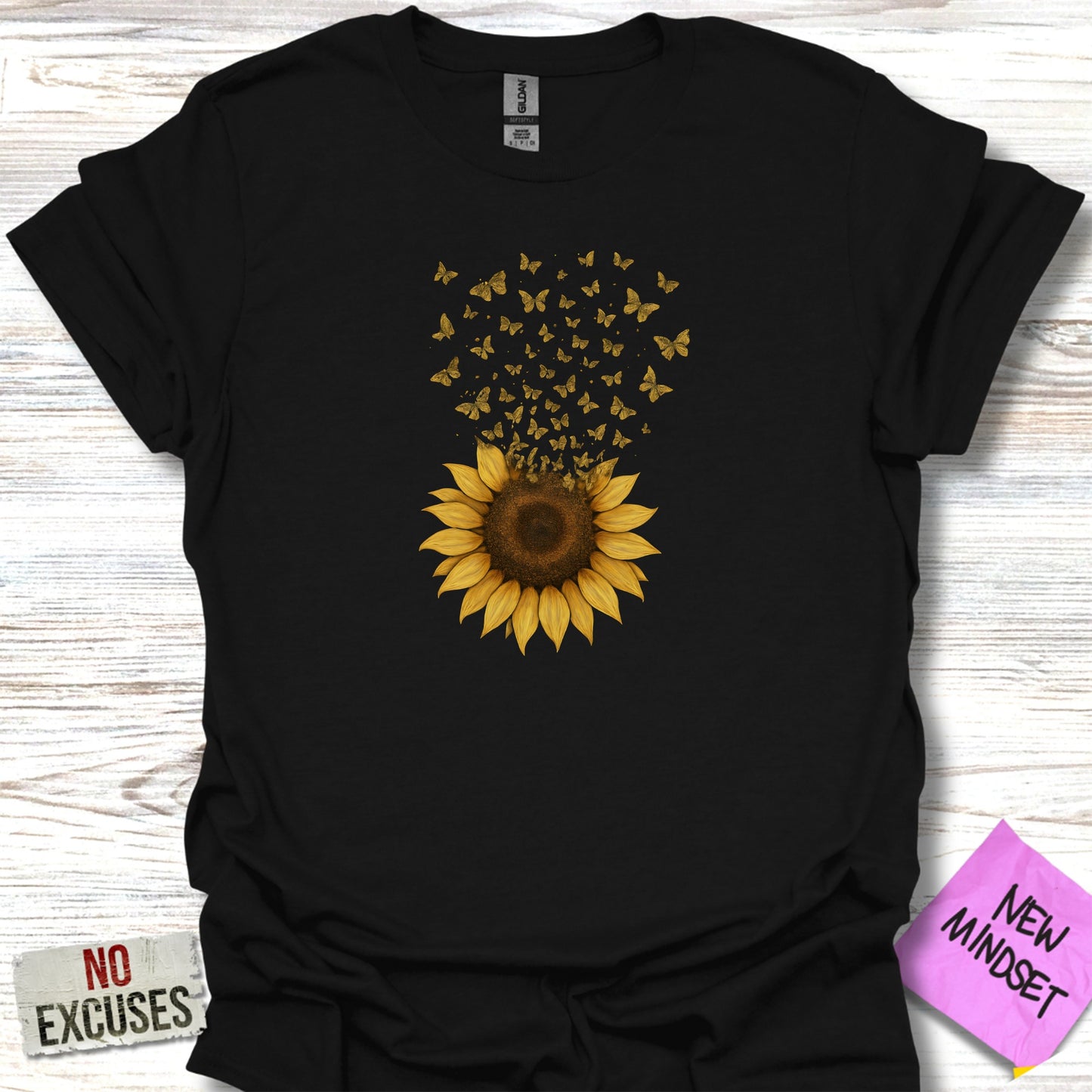 Sunflower Butterflies Design Casual T-shirt product