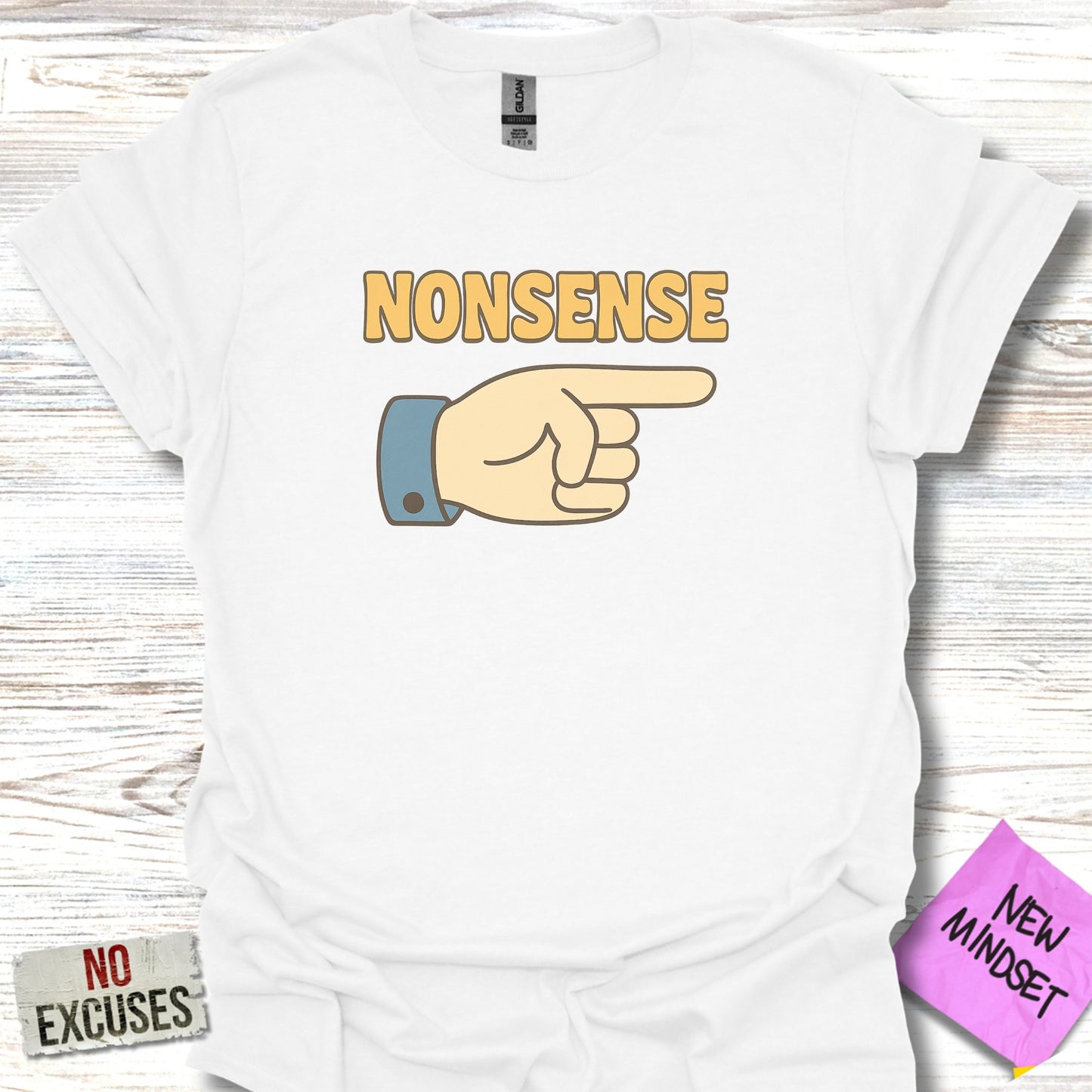 Nonsense Graphic Tee with Pointing Hand Design product type