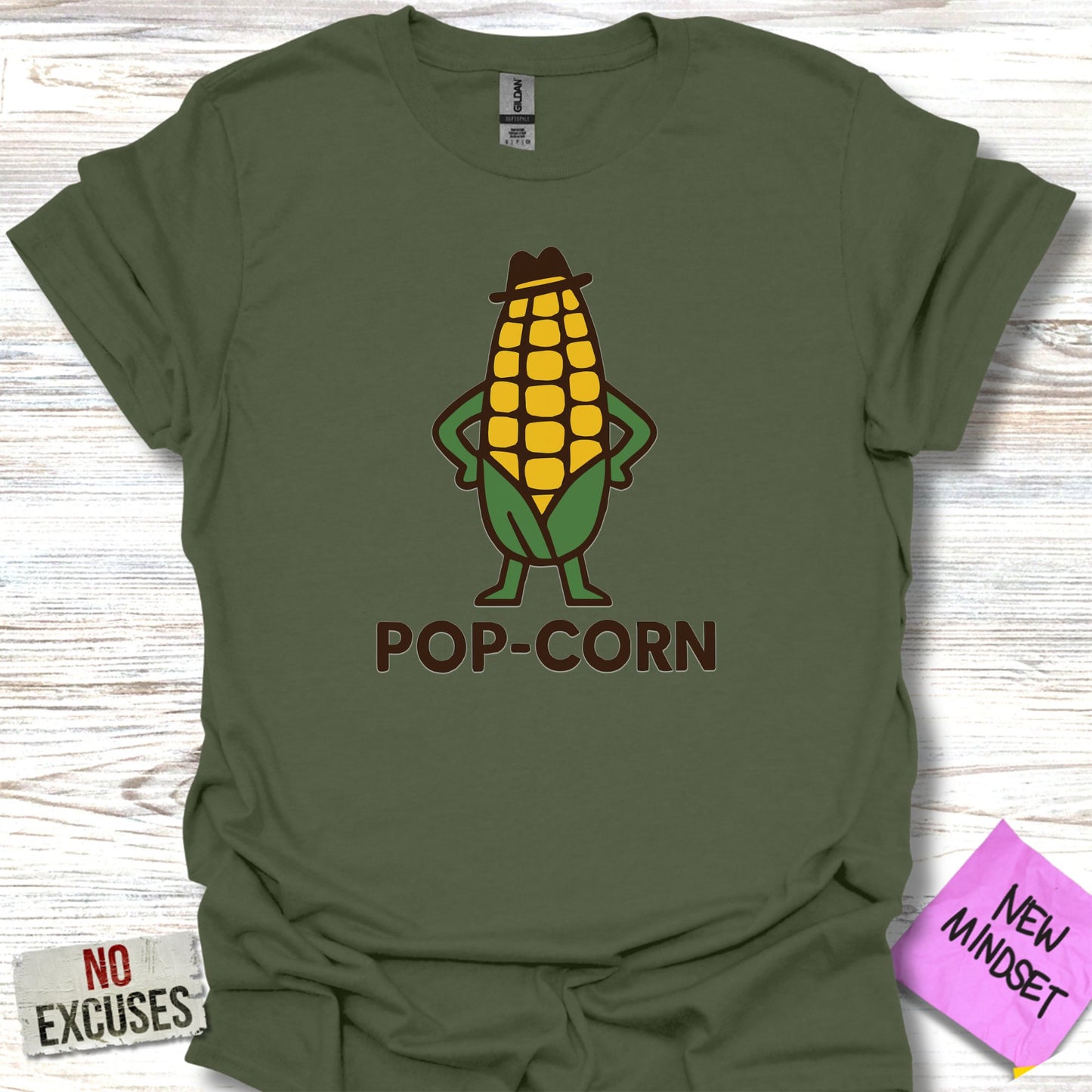 Fun Pop-Corn Character with Hat Graphic T-Shirt Product