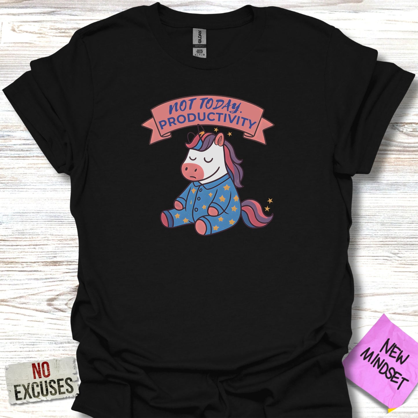 Not Today Productivity Unicorn Pajama Shirt product type