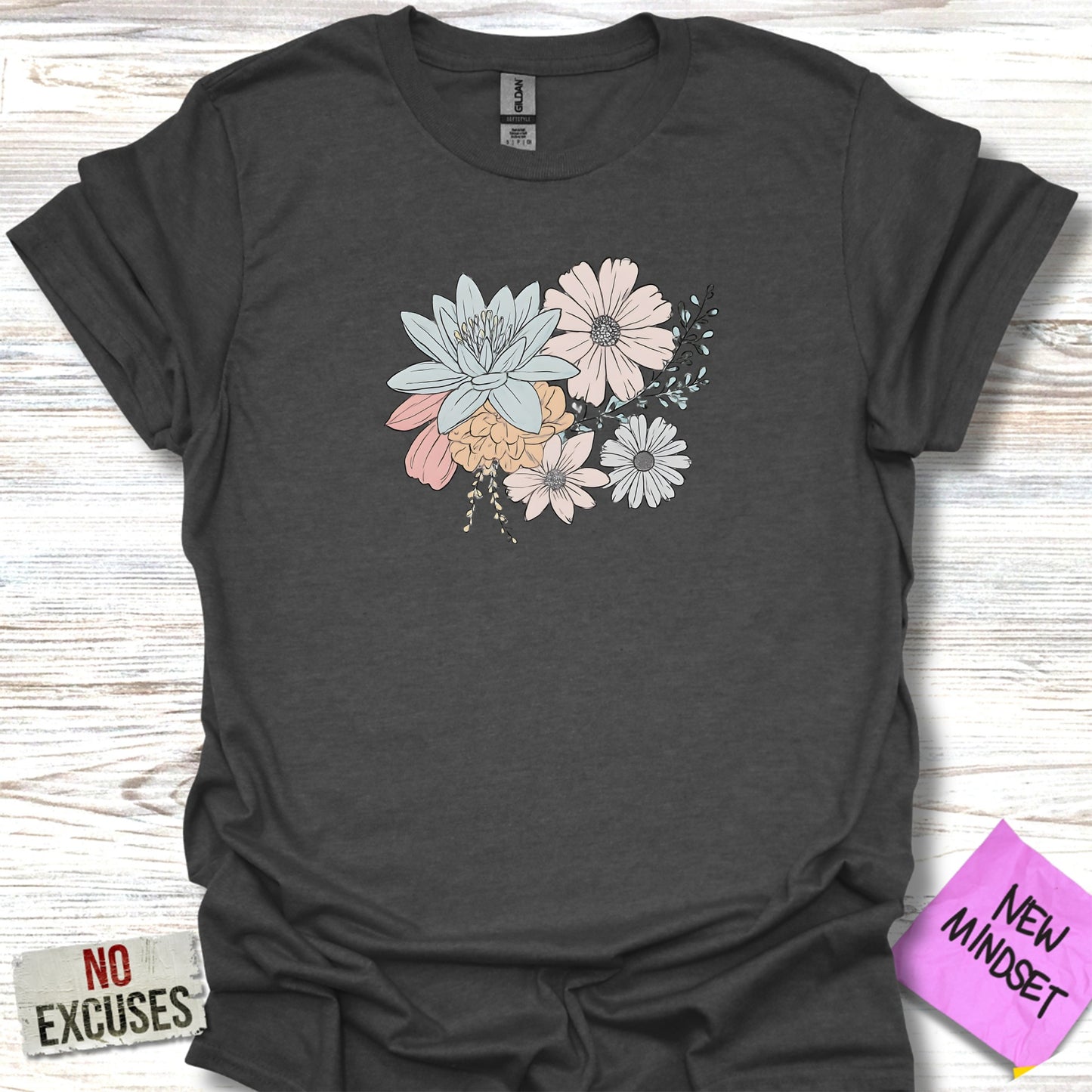 Floral Graphic Tee with Motivational Messages product