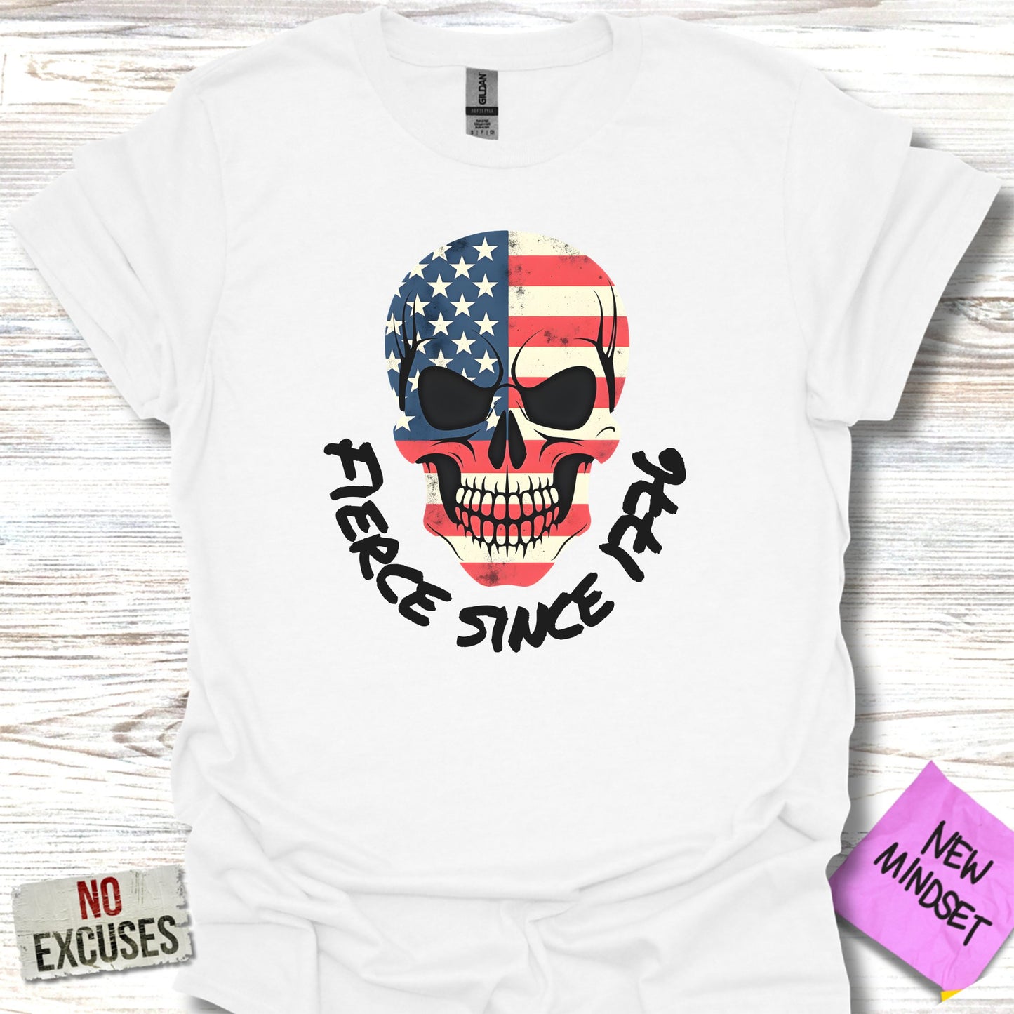 Fierce Since 1776 Skull Design T-Shirt product type