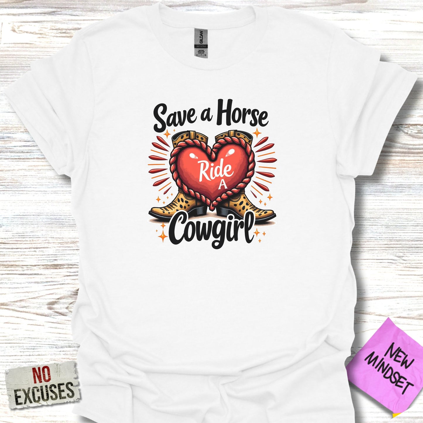 Save a Horse Ride a Cowgirl graphic t-shirt product type