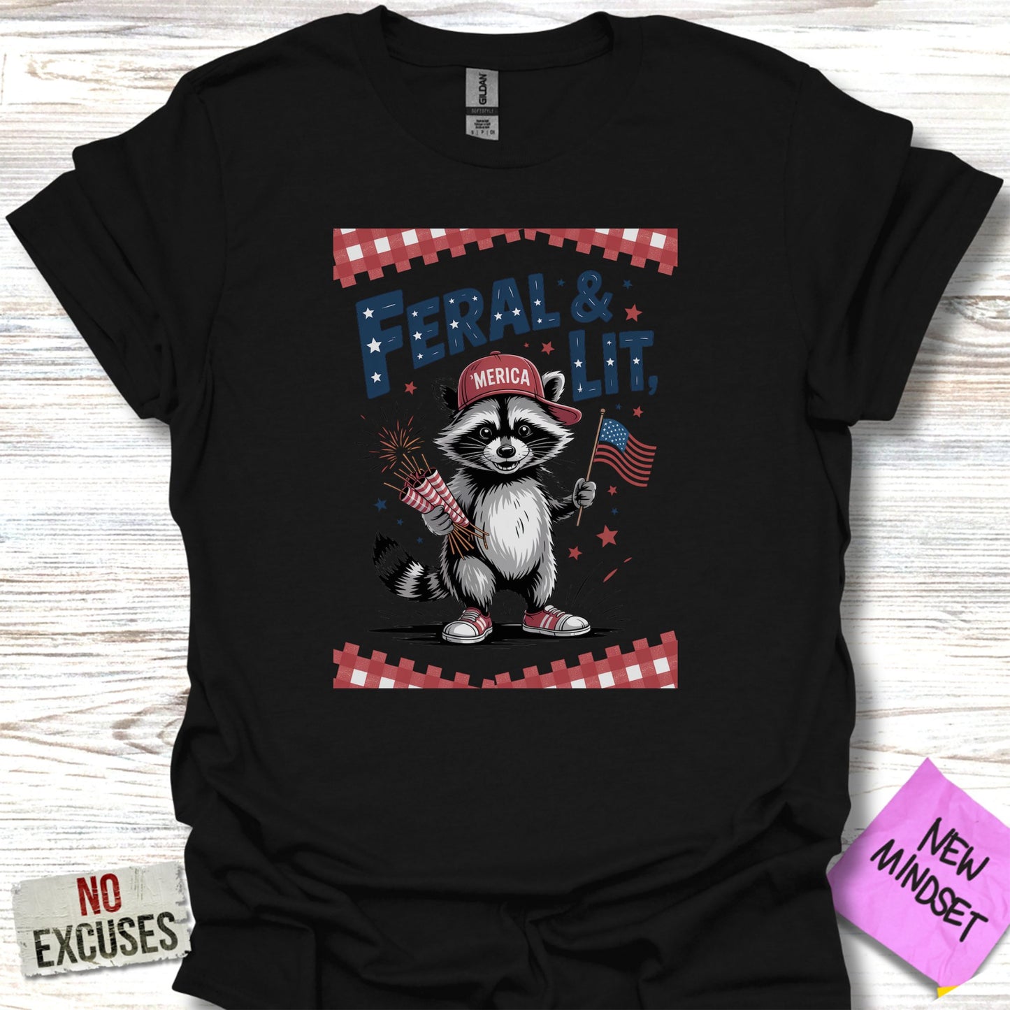 Feral And Lit Merica Raccoon Party T-Shirt product type