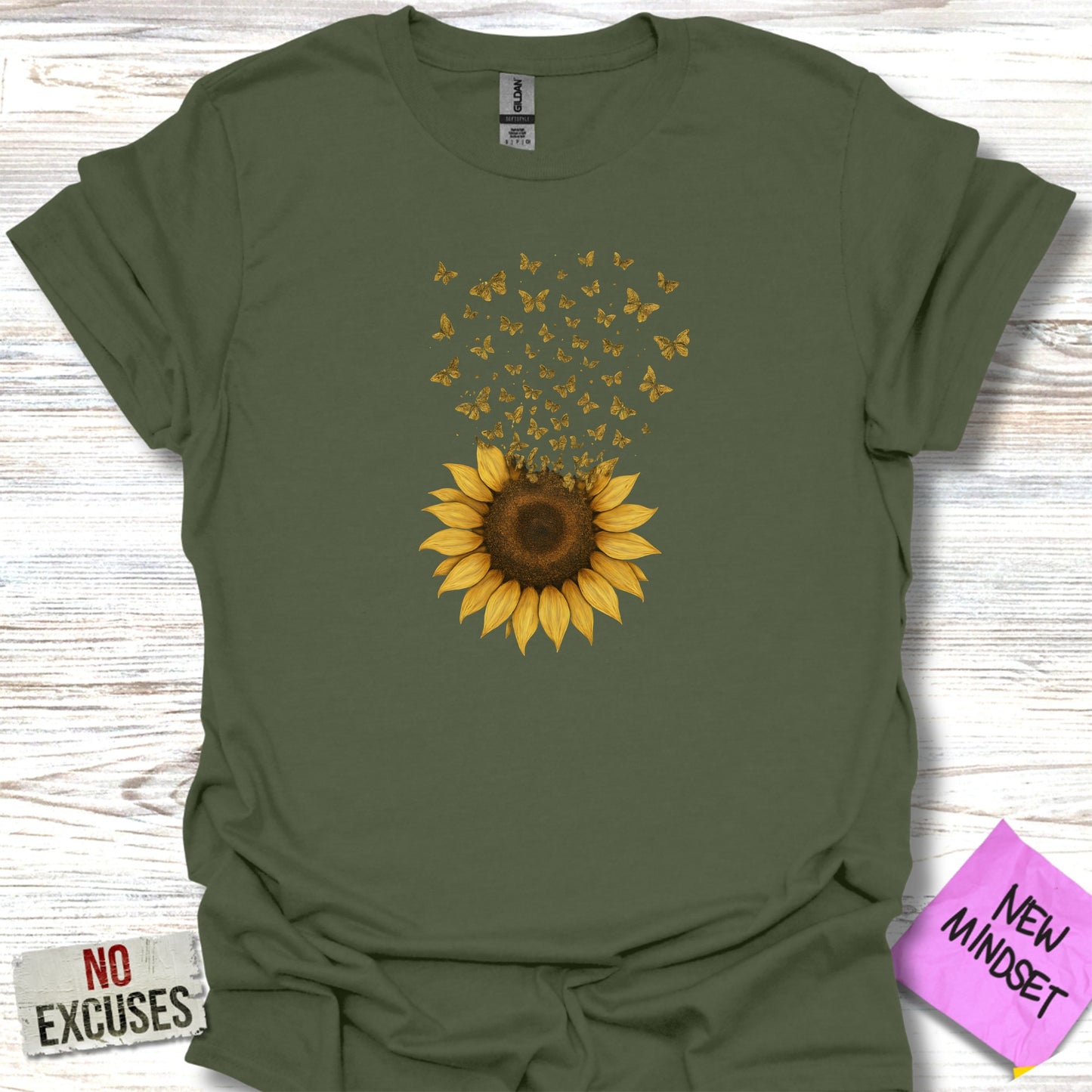 Sunflower And Butterflies Graphic Tee product