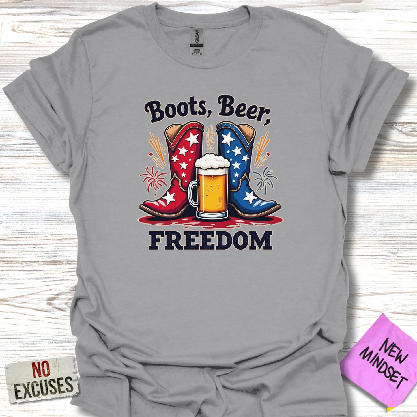 Boots Beer Freedom Patriotic Graphic T-Shirt product