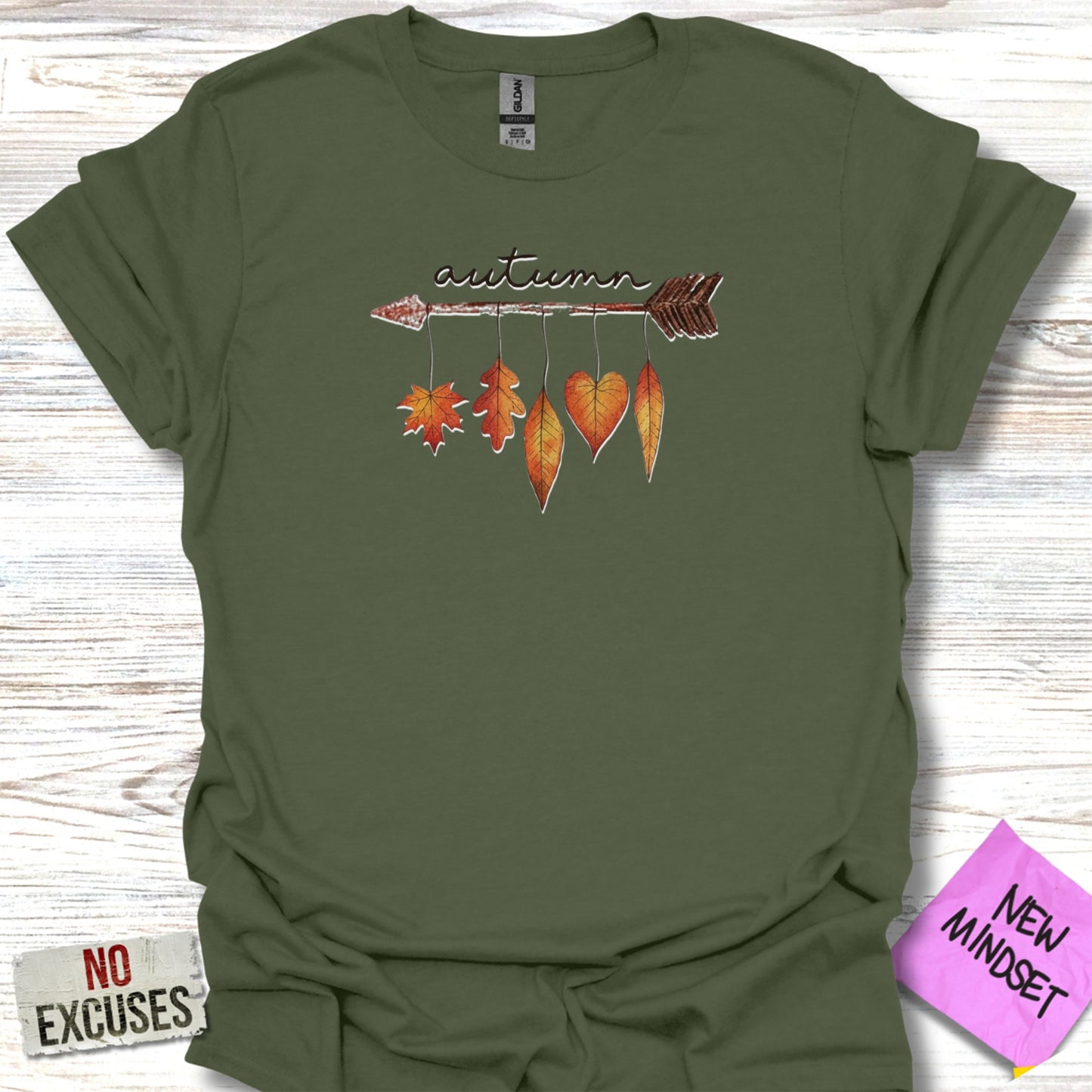 Autumn Leaves Arrow Design Graphic T-Shirt product type