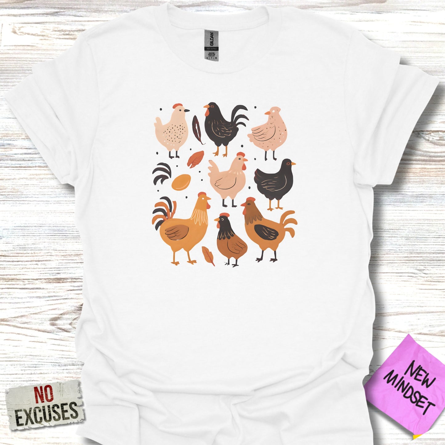 Colorful Chicken Pattern Graphic T-Shirt product