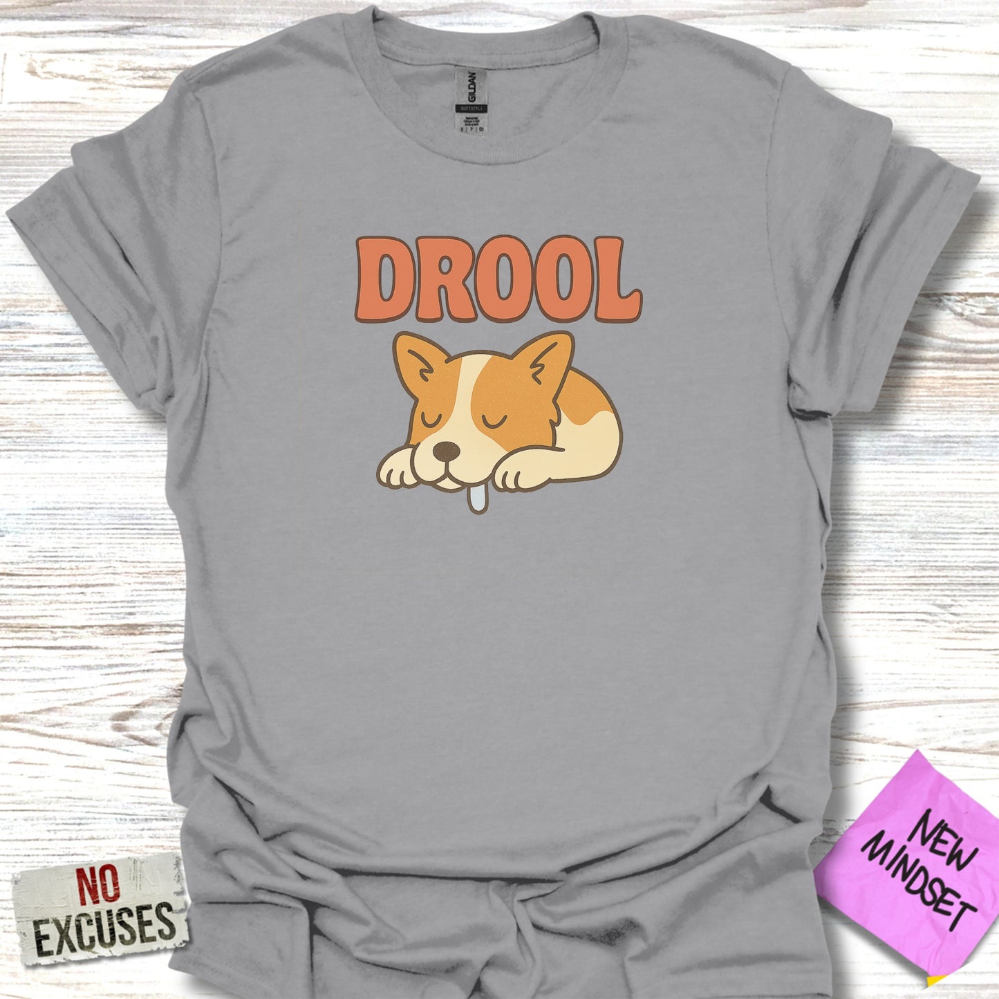 Cute Drooling Dog Graphic Tee Shirt Funny Product Type
