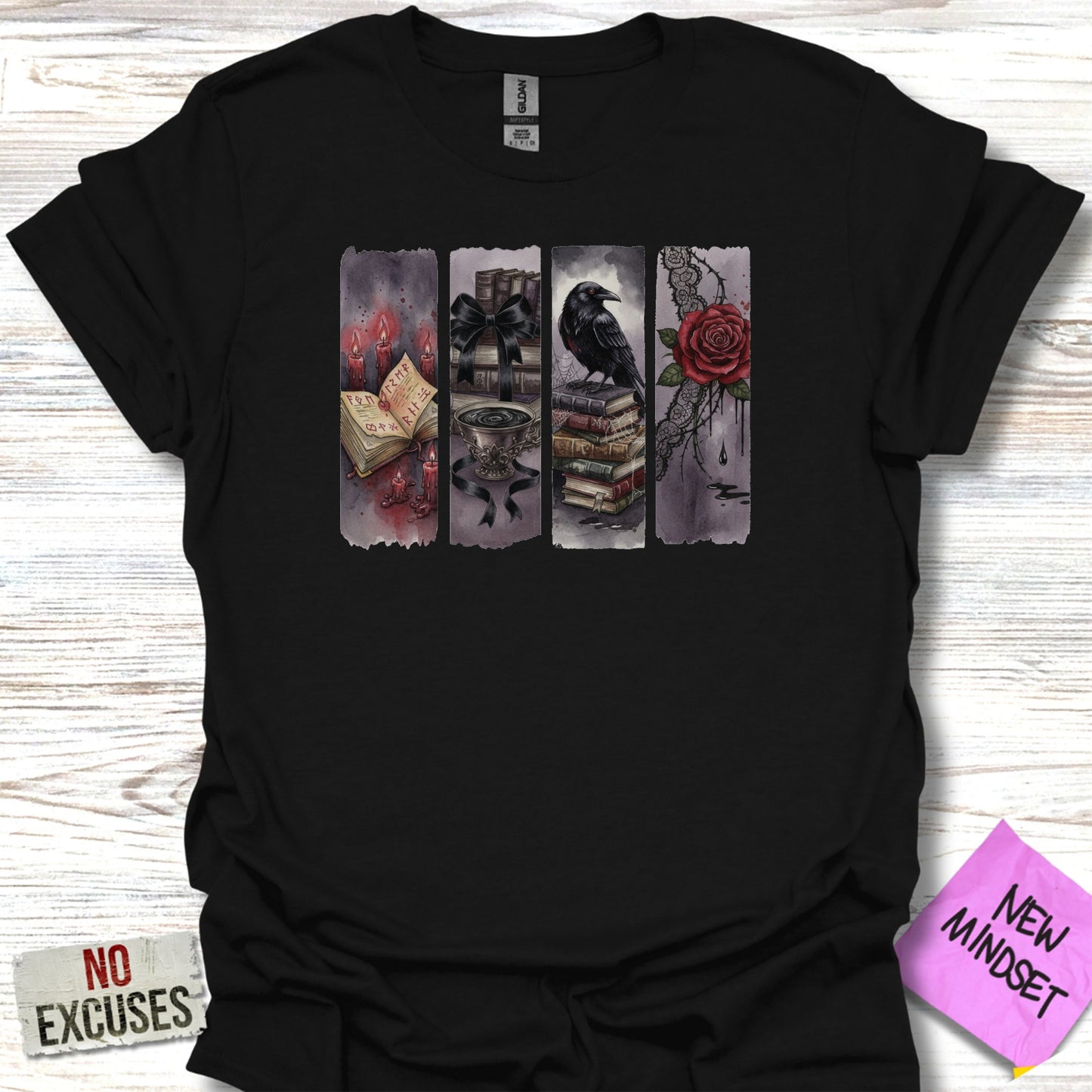 Mystical Crow Book Rose Graphic Tee Product