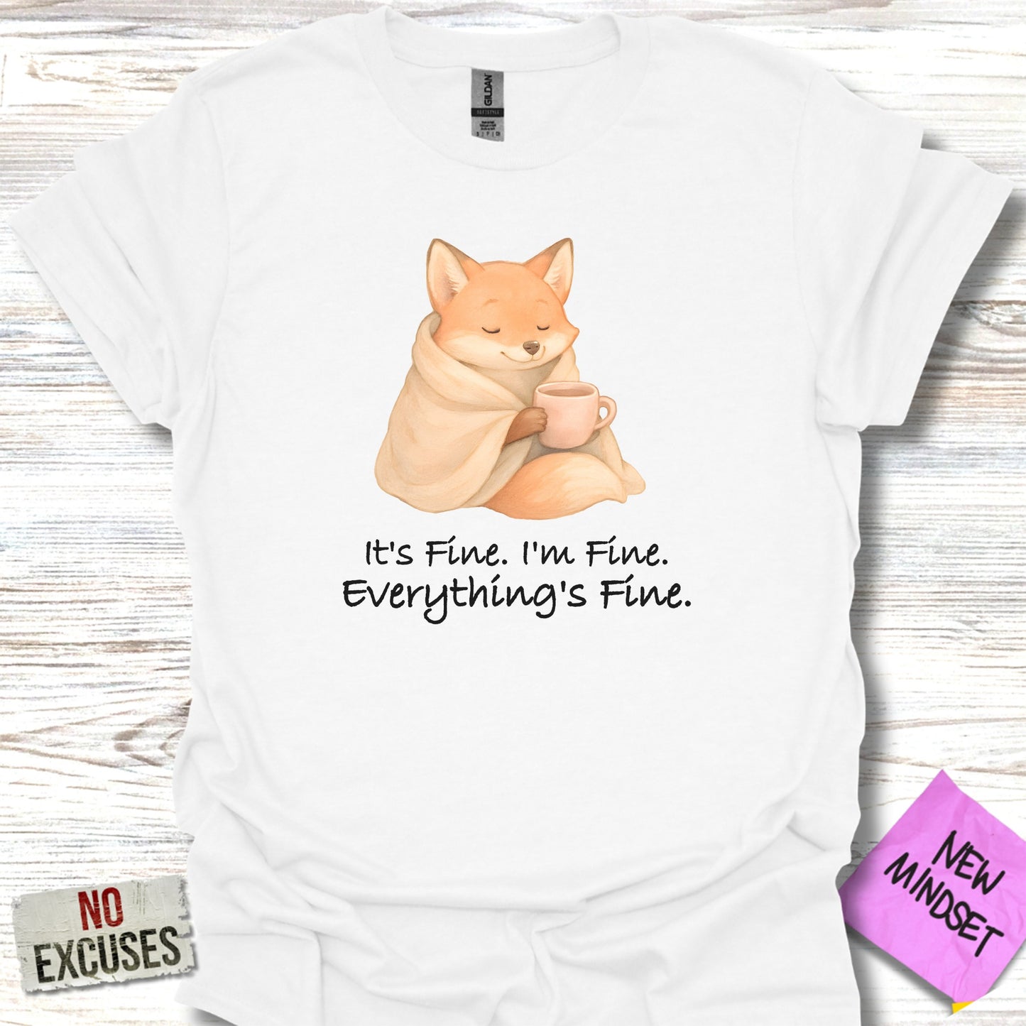 Cozy Fox Relaxing with Coffee Graphic Tee product