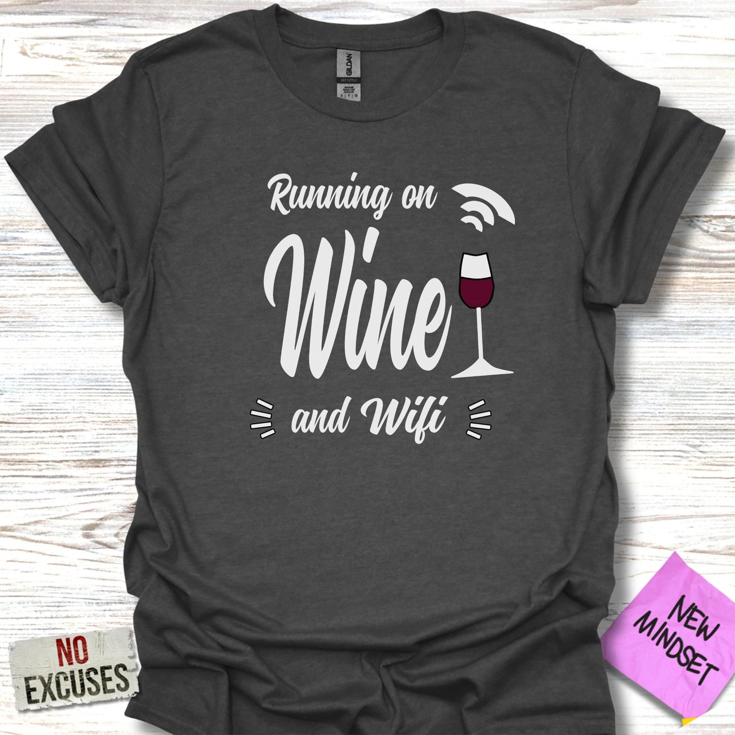 Running on Wine and Wifi Graphic T-shirt product type