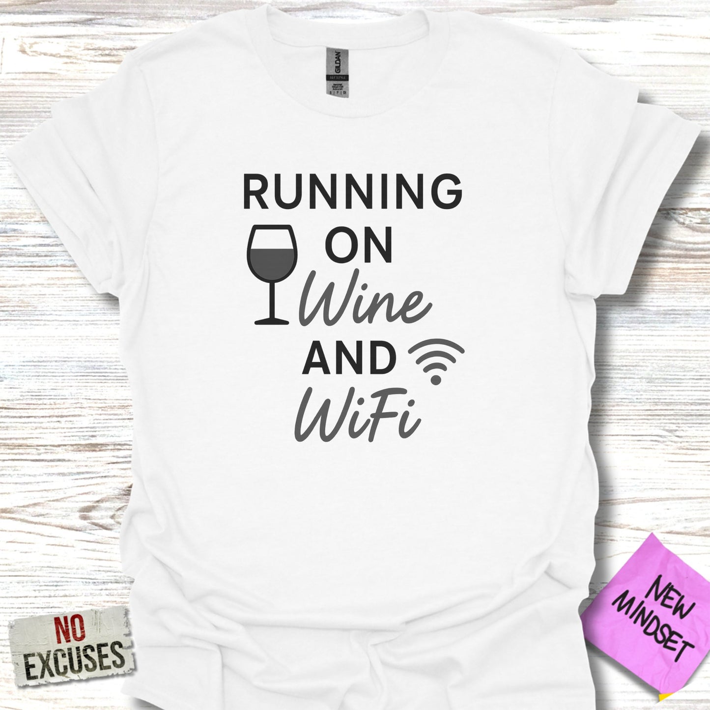 Running on Wine and WiFi Graphic Tee Shirt product type