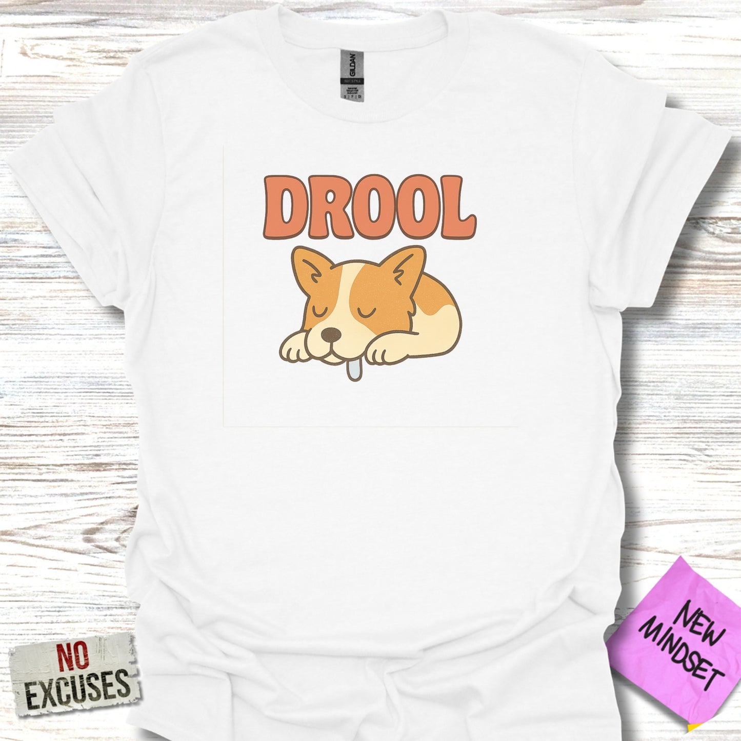 Drooling Puppy Illustration Funny T-Shirt product type