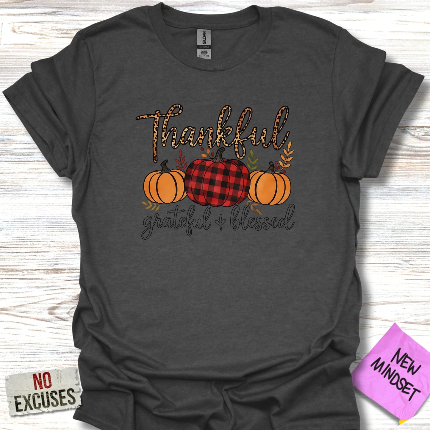 Thankful Grateful Blessed Pumpkin Graphic Tee product