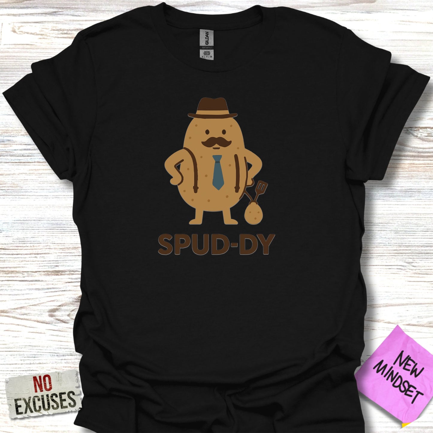 Spud-Dy Funny Potato Character Black Shirt product