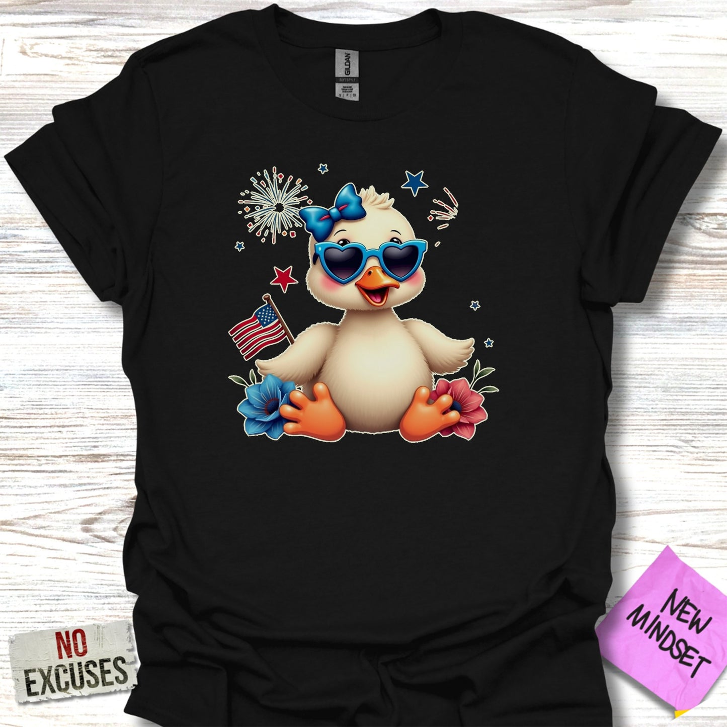 Adorable Duck with Fireworks T-shirt product type