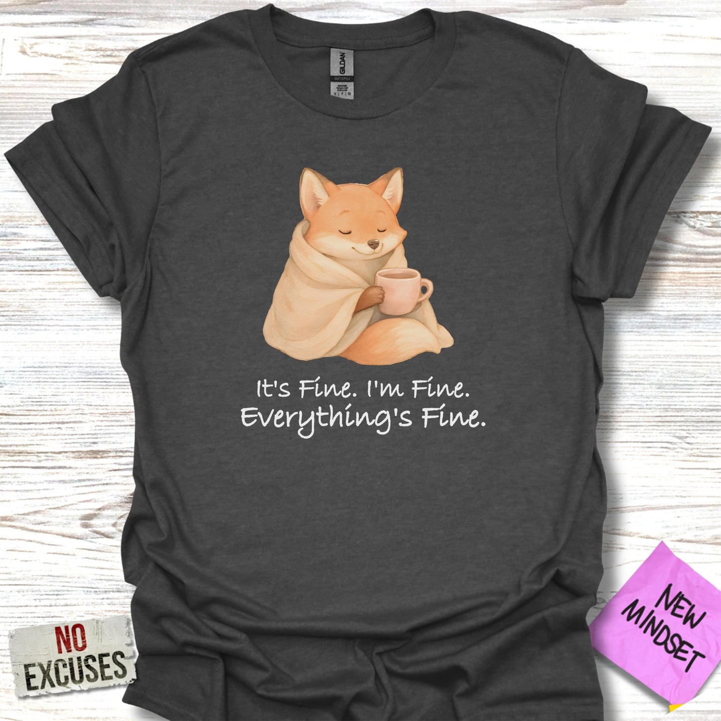 Cozy Fox with Coffee Inspirational T-Shirt product