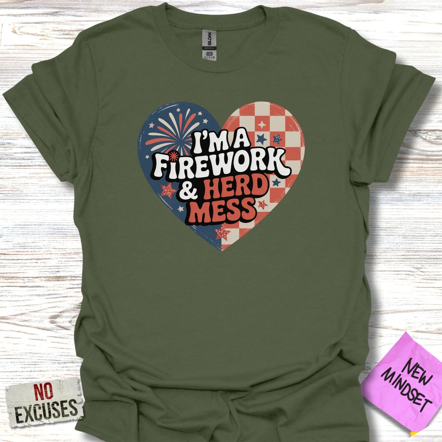 I'm a Firework and Herd Mess Graphic Tee product