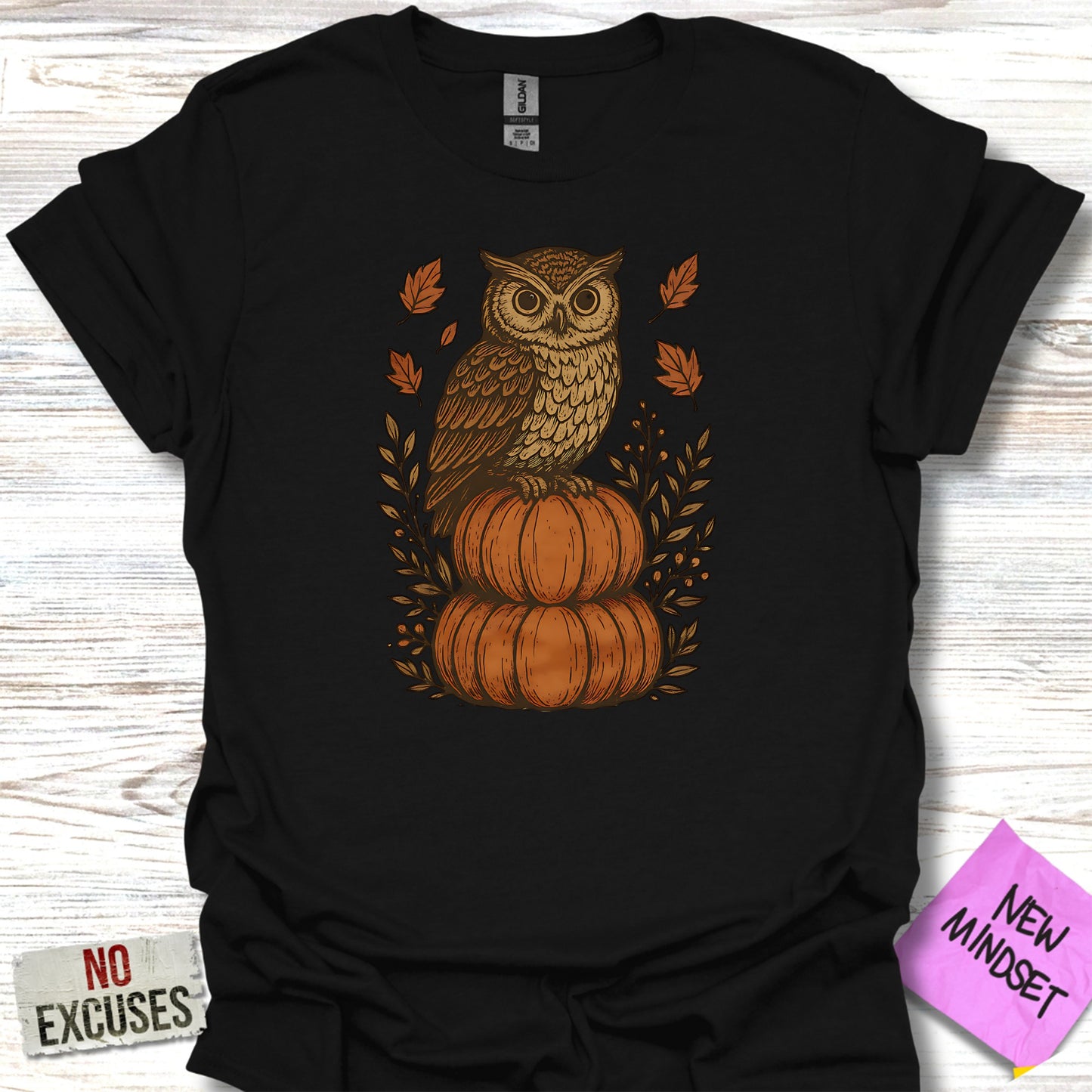 Owl Sitting on Pumpkins Autumn Vibes T-shirt product
