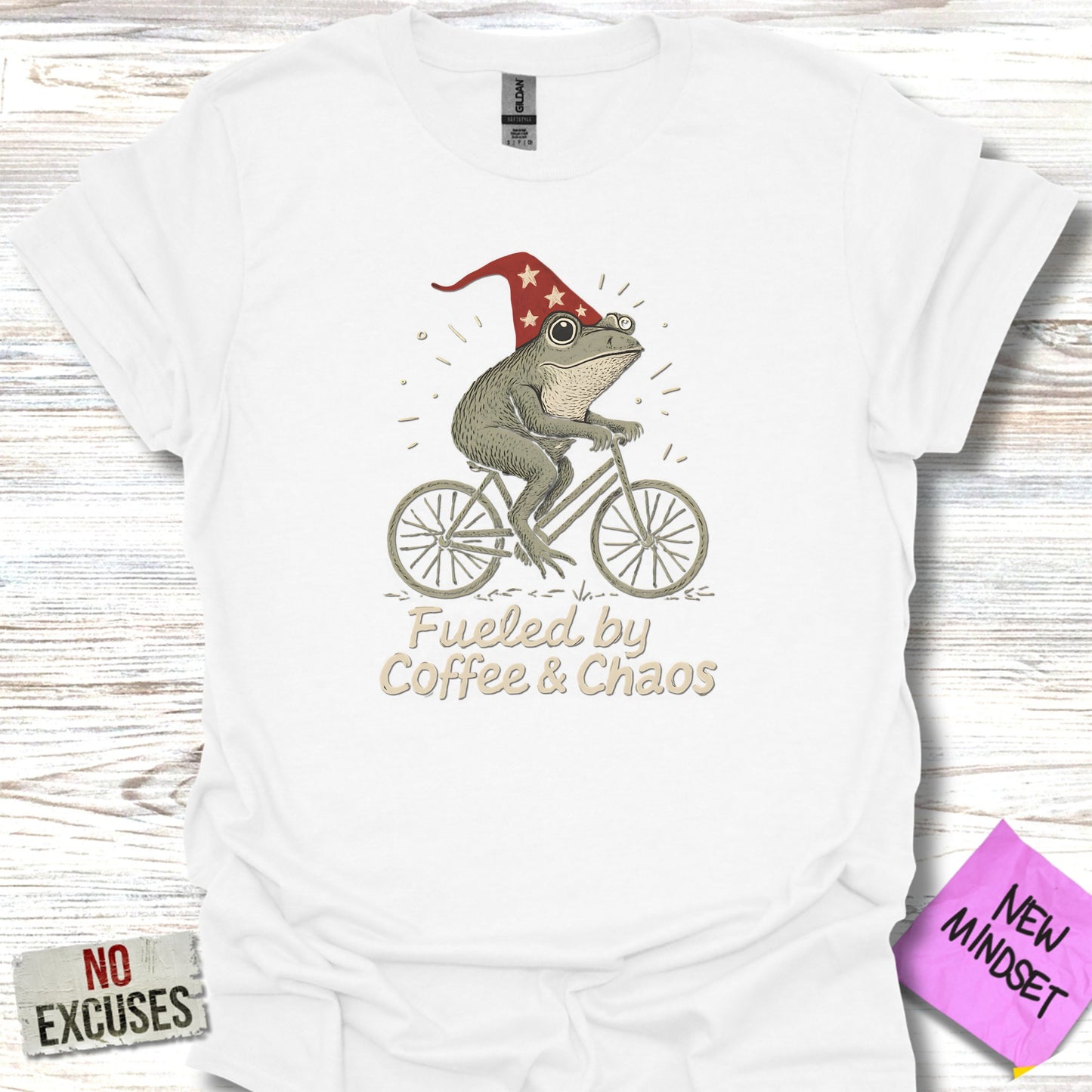 Fueled by Coffee and Chaos Frog Cycling T-Shirt