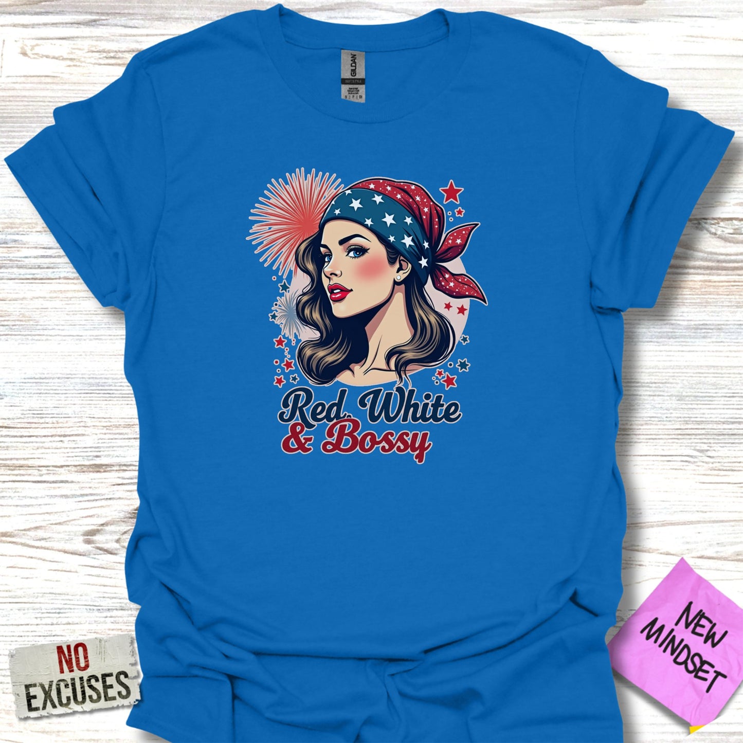 Red White and Bossy Graphic T-Shirt product type