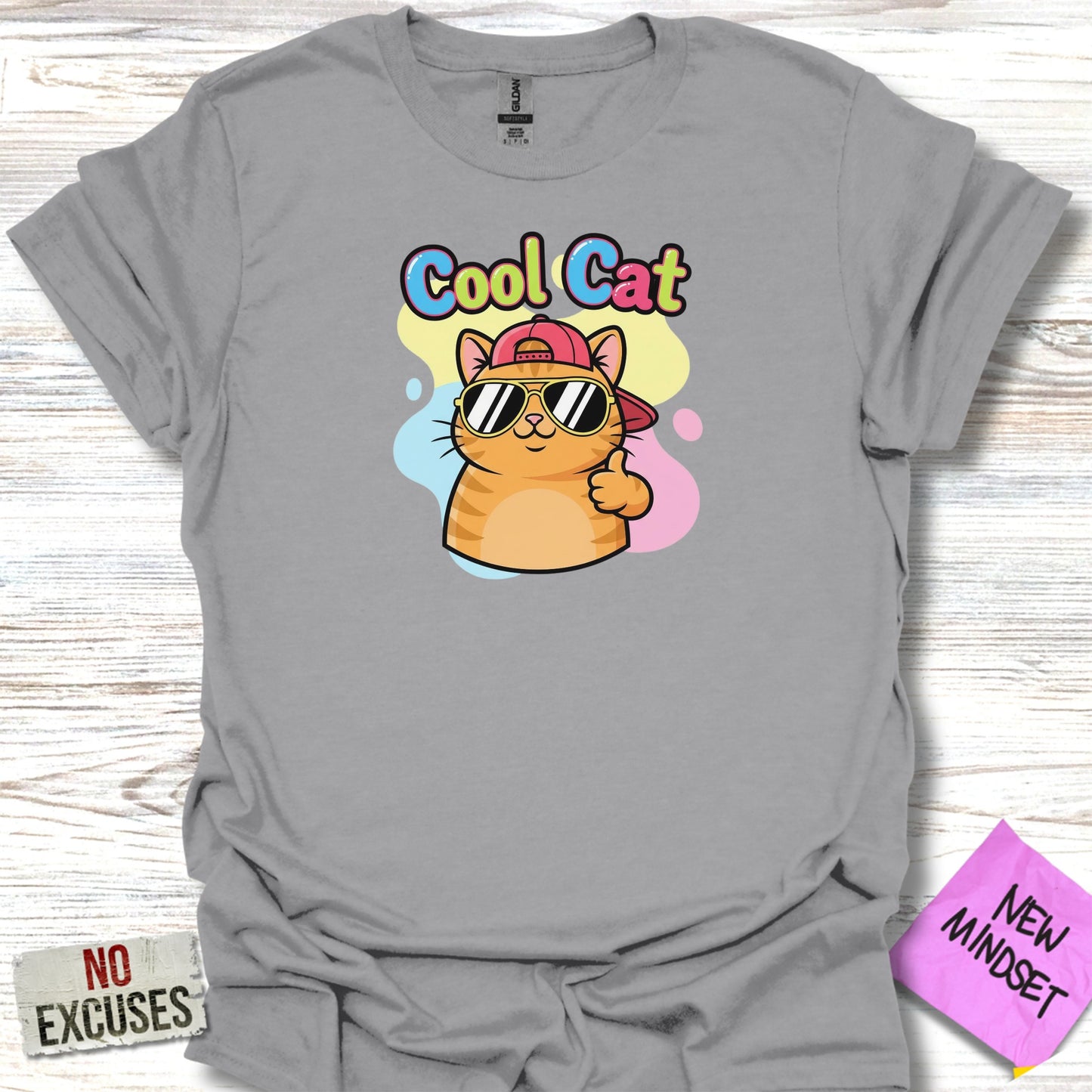 Cool Cat Graphic Tee Shirt Fun Casual Wear Product
