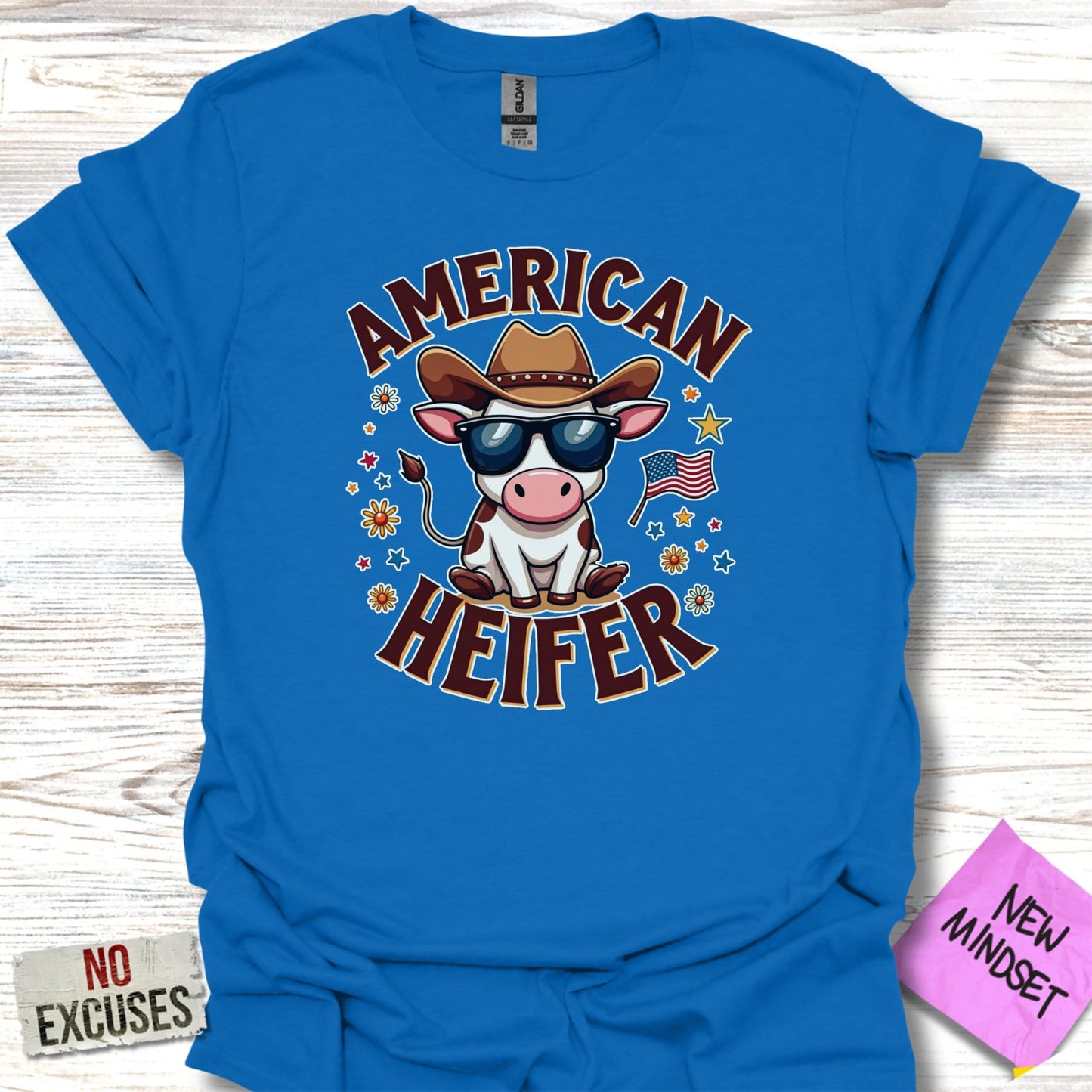 American Heifer Fun Cow Graphic T-shirt product type