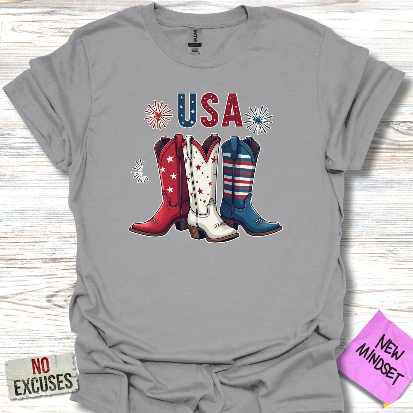 Patriotic Boots Graphic USA Themed T-Shirt product type